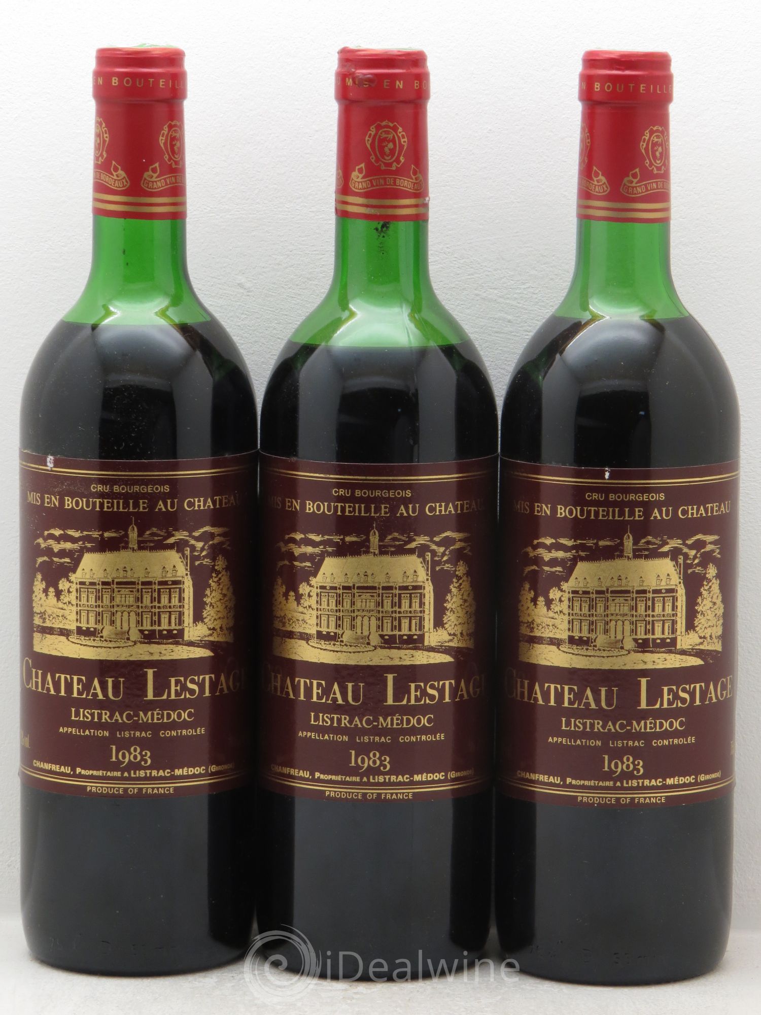 Château Lestage Cru Bourgeois 1983 - Lot de 3 bouteilles - 0
