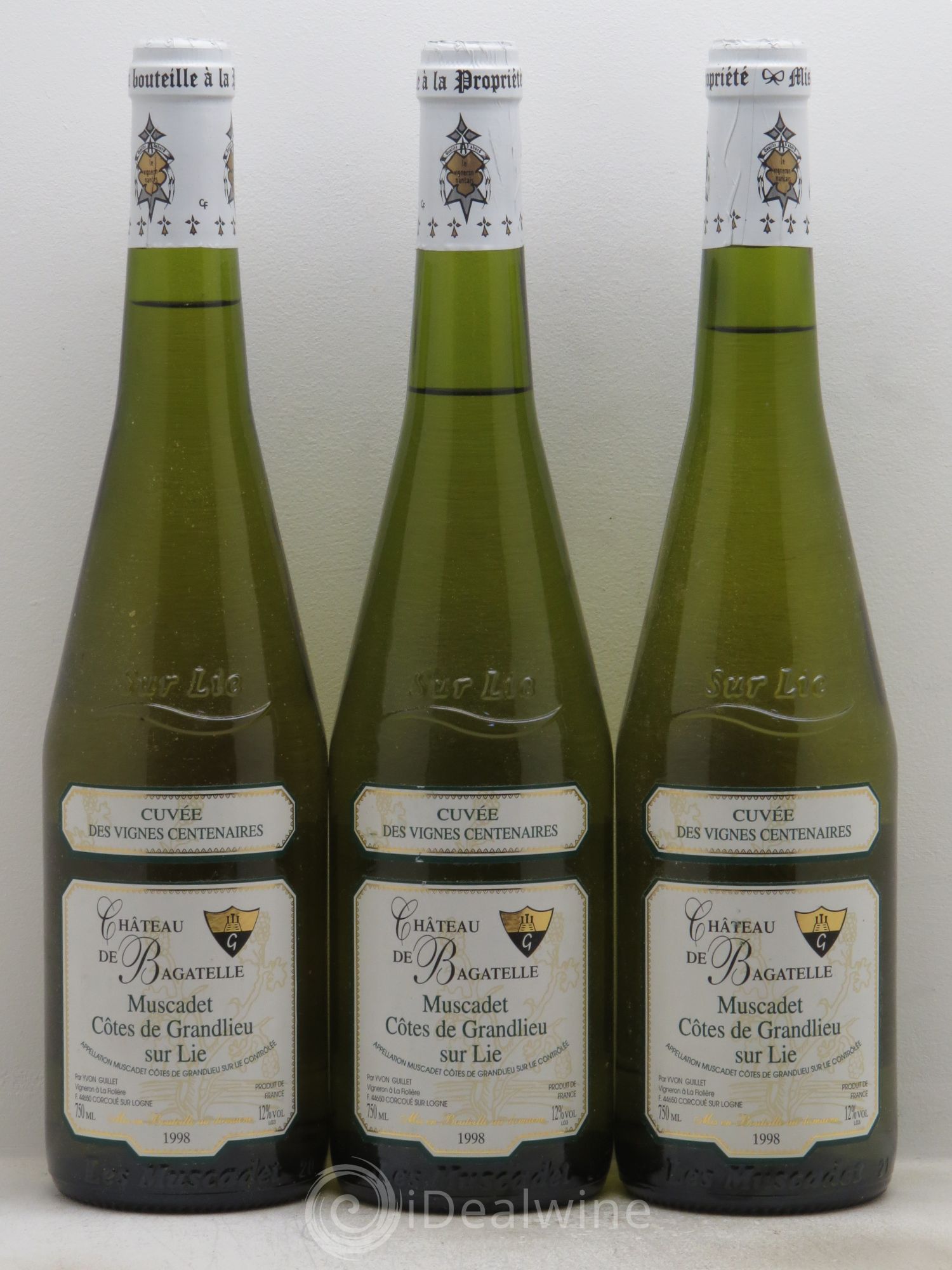 Muscadet Côtes de Grandlieu sur Lie Ch.de Bagatelle Cuvée des Vignes Centenaires 1998 - Posten von 3 Flaschen - 0