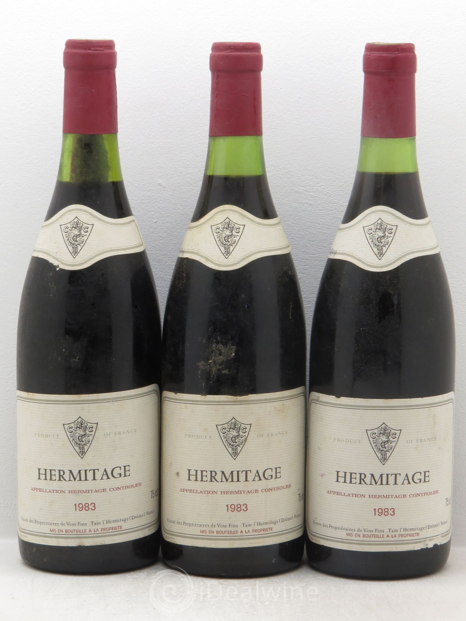 Hermitage Union des propriétaire de vins fins 1983 - Posten von 3 Flaschen - 0