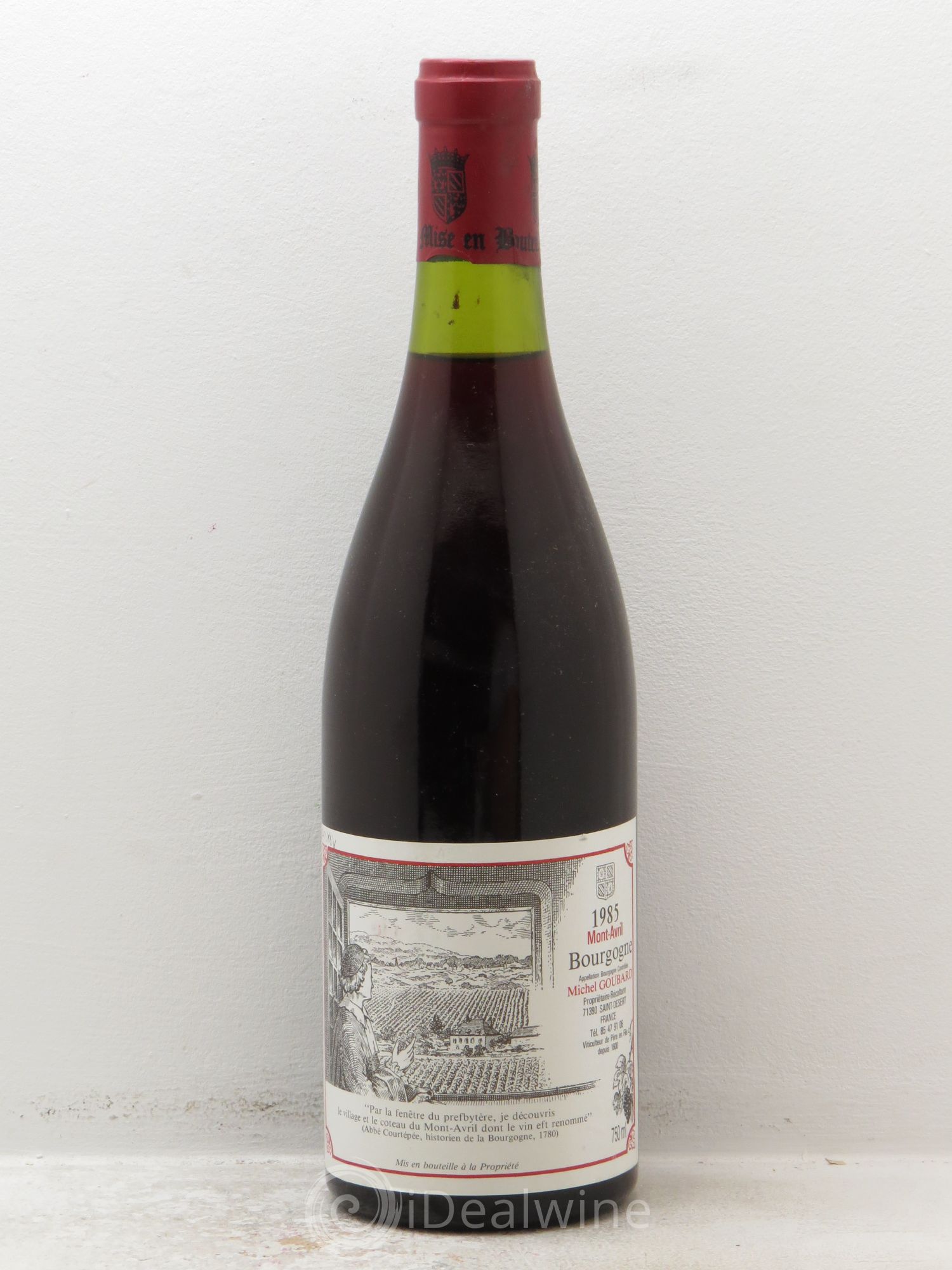 Bourgogne Mont Avril M.Garbard (sans prix de réserve) 1985 - Posten von 1 Flasche - 0