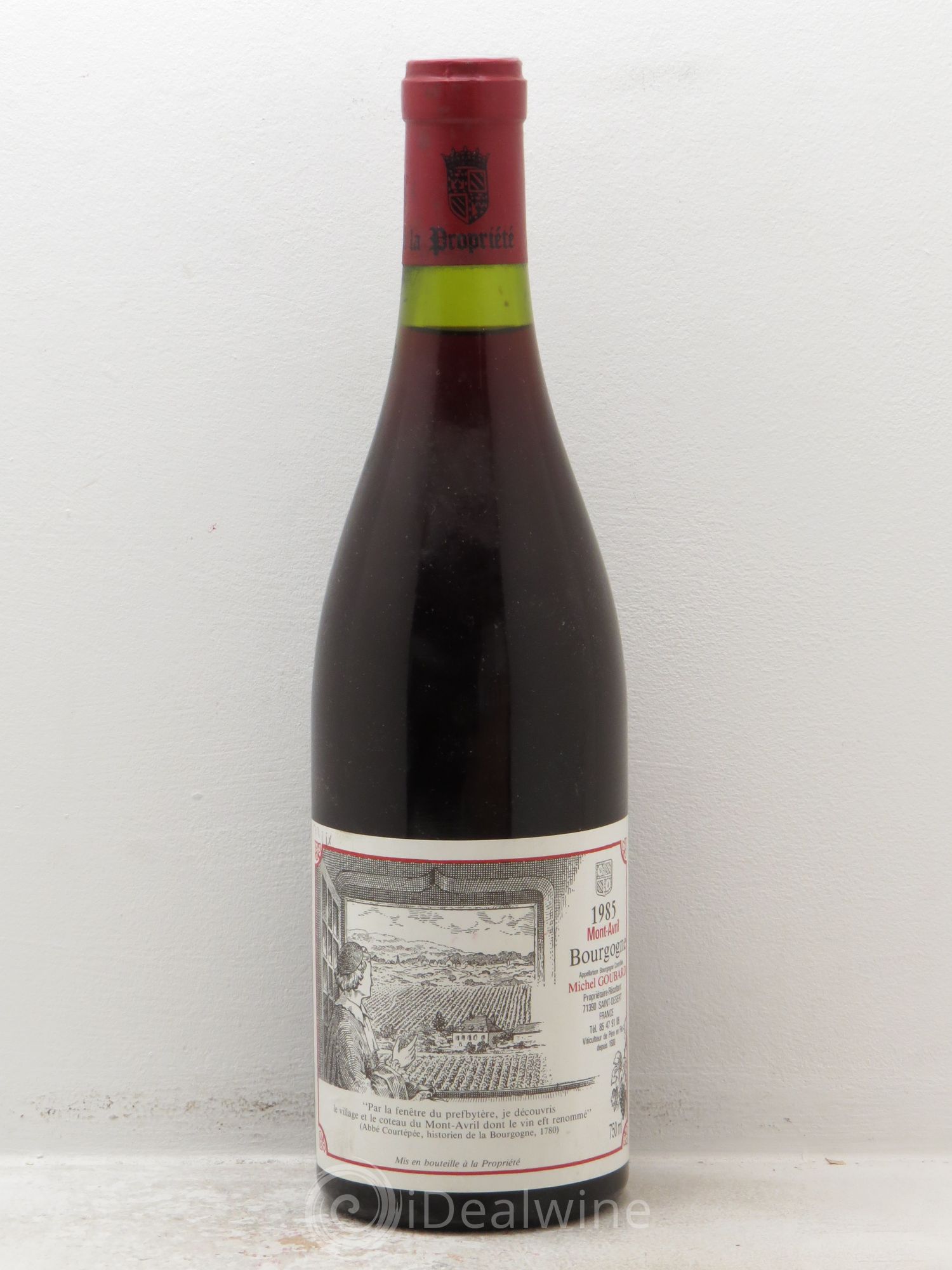 Bourgogne Mont Avril M.Garbard (sans prix de réserve) 1985 - Posten von 1 Flasche - 0