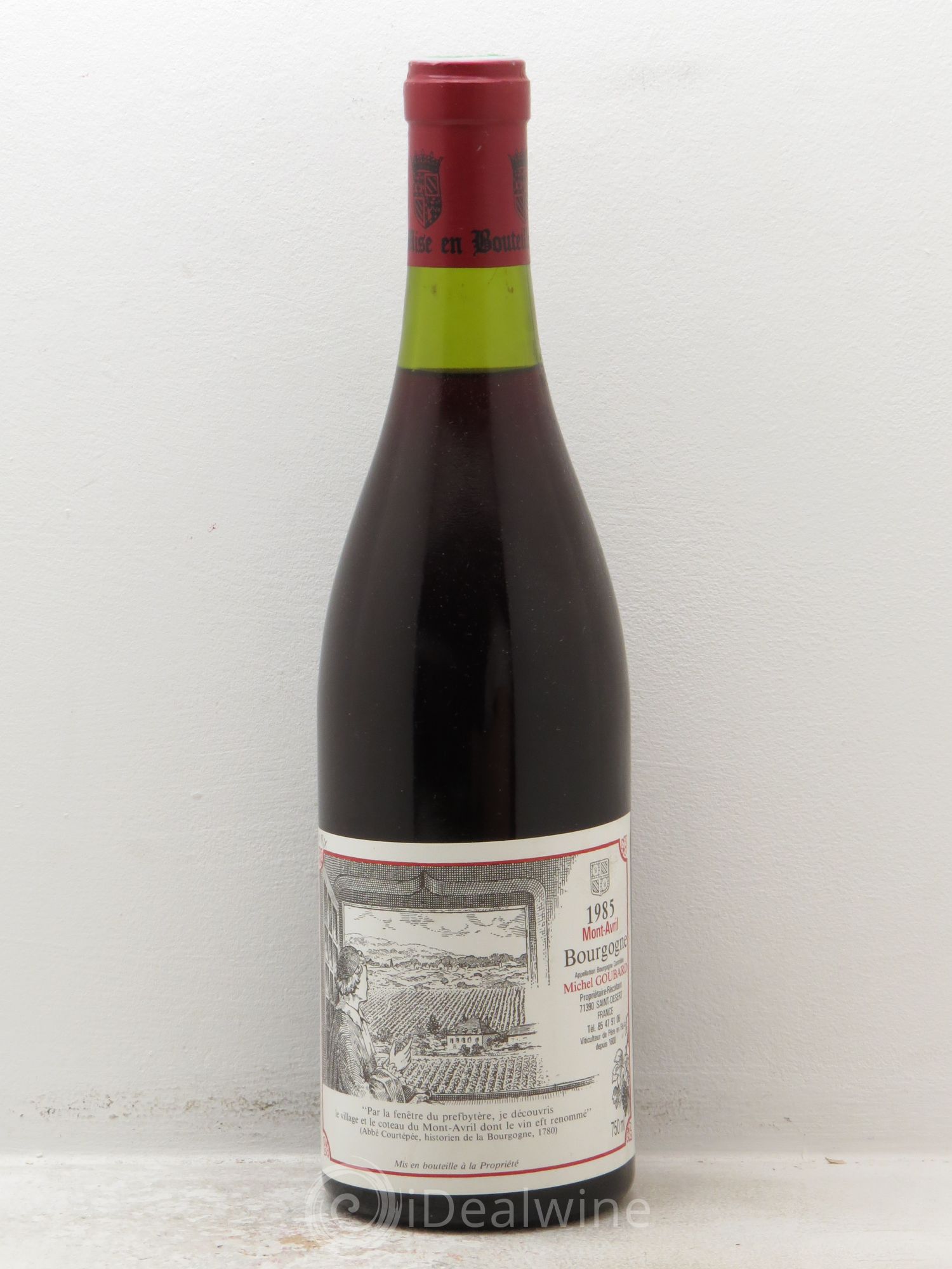 Bourgogne Mont Avril M.Garbard (sans prix de réserve) 1985 - Posten von 1 Flasche - 0