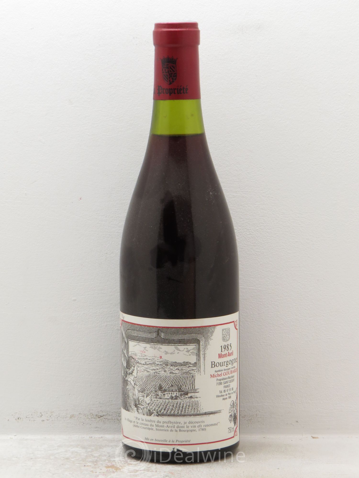 Bourgogne Mont Avril M.Garbard (sans prix de réserve) 1985 - Posten von 1 Flasche - 0