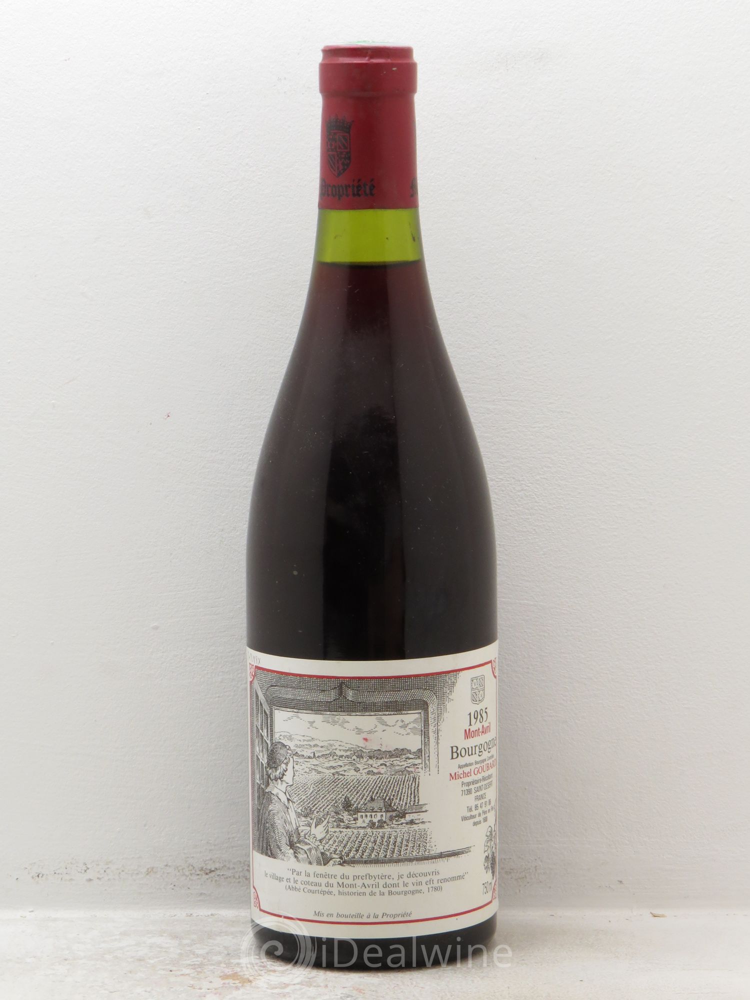 Bourgogne Mont Avril M.Garbard (sans prix de réserve) 1985 - Posten von 1 Flasche - 0