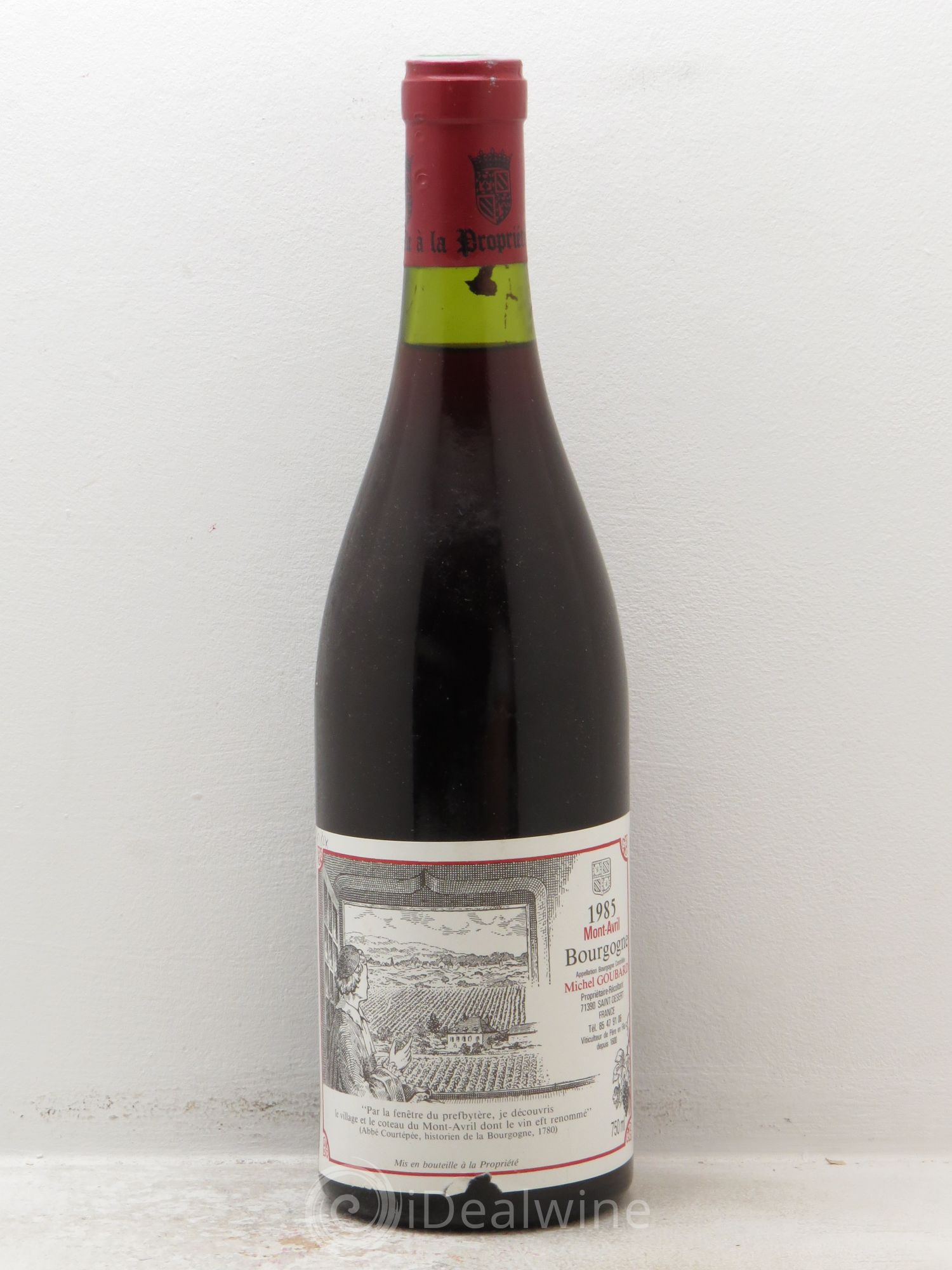 Bourgogne Mont Avril M.Garbard (sans prix de réserve) 1985 - Posten von 1 Flasche - 0