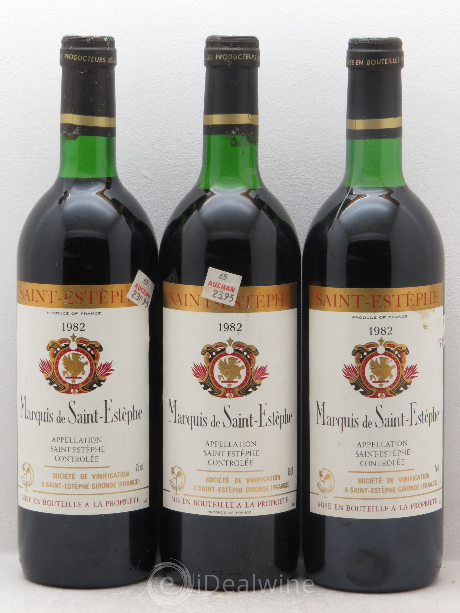 Marquis de Saint Estèphe 1982 - Lot de 3 bouteilles - 0