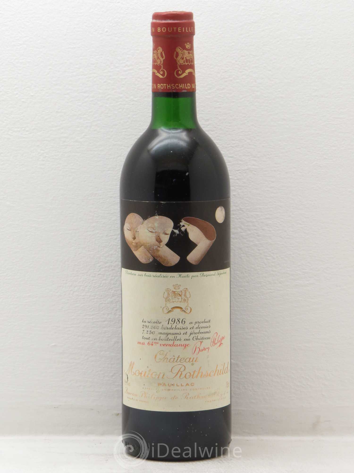 Château Mouton Rothschild 1er Grand Cru Classé 1986 - Lot de 1 bouteille - 0