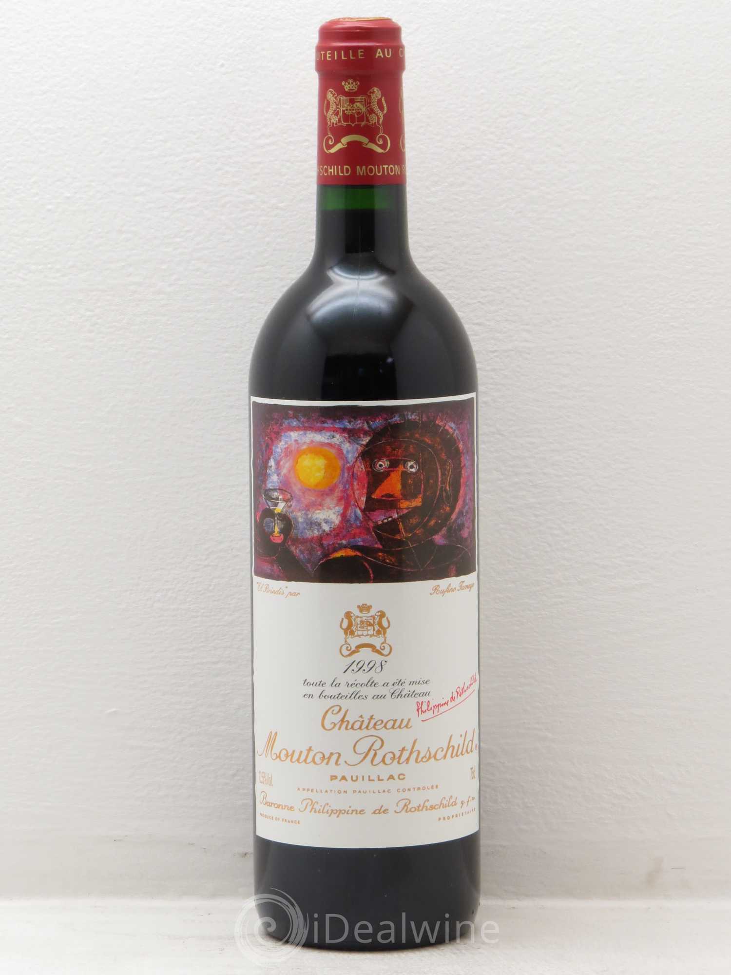 Château Mouton Rothschild 1er Grand Cru Classé 1998 - Lot de 1 bouteille - 0