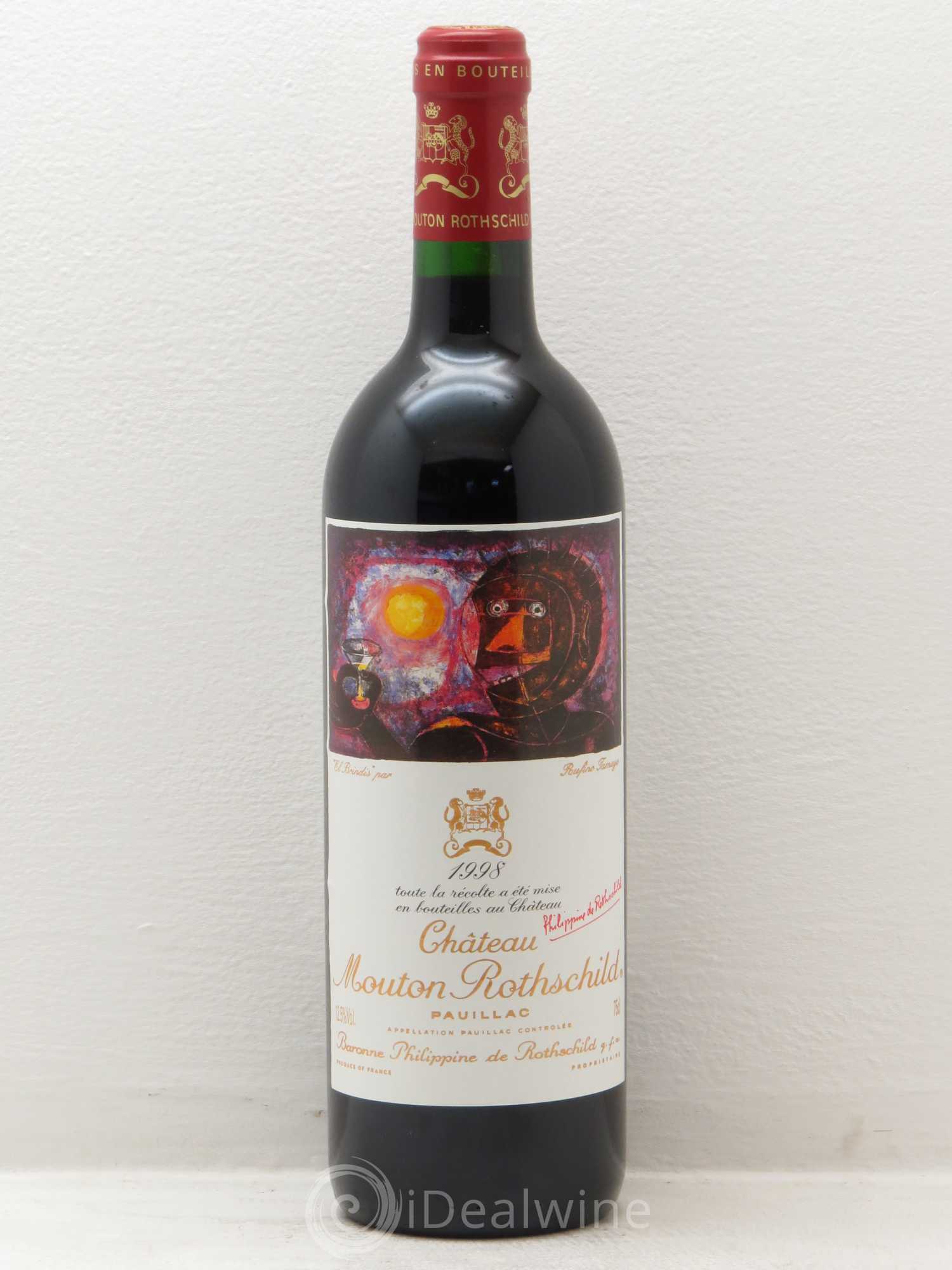 Château Mouton Rothschild 1er Grand Cru Classé 1998 - Lot de 1 bouteille - 0