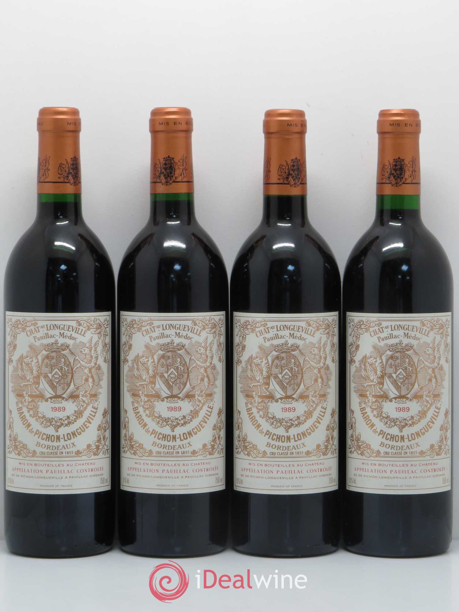 Pichon Longueville Baron 2ème Grand Cru Classé 1989 - Lot de 4 bouteilles - 0