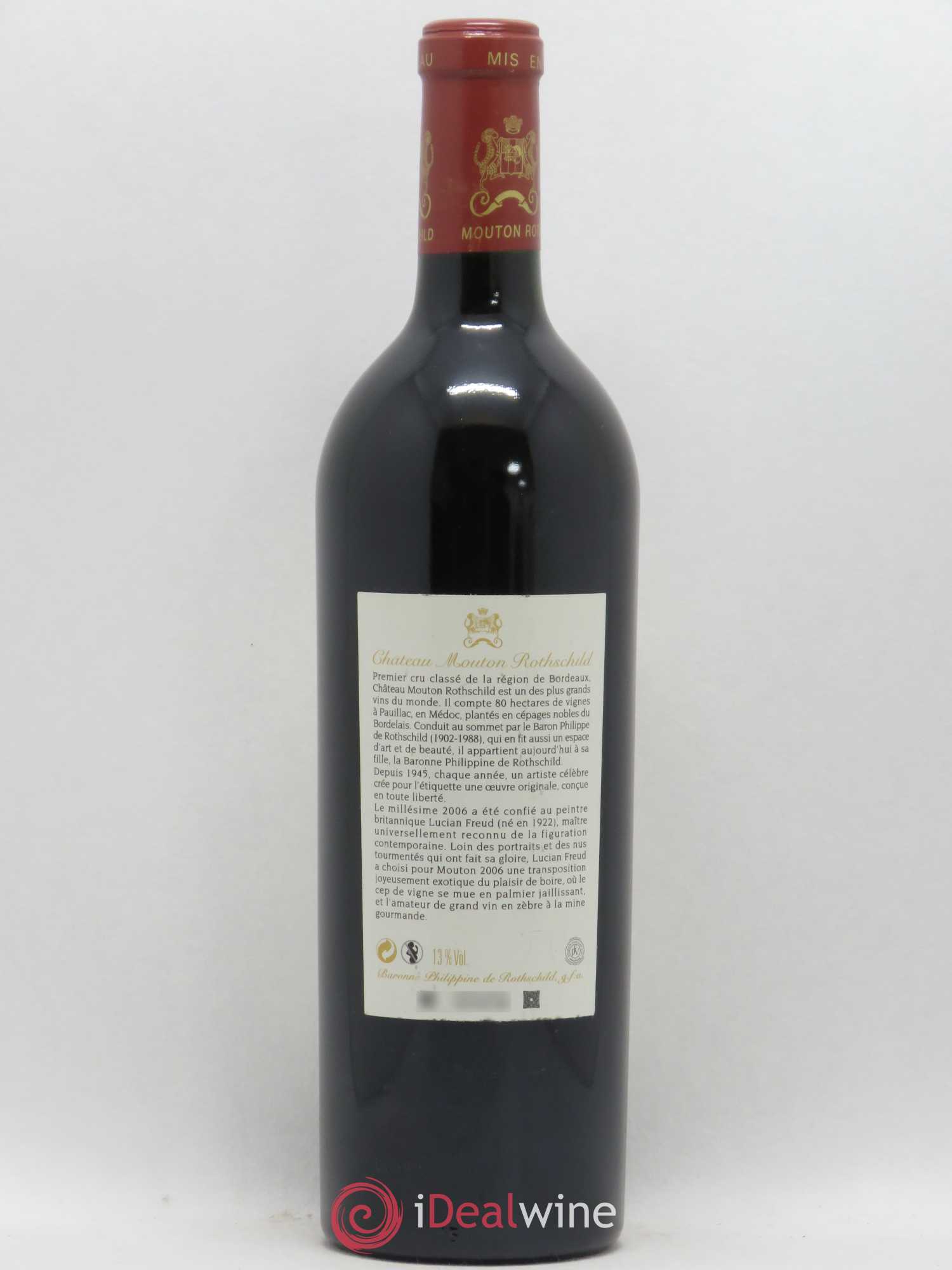 Château Mouton Rothschild 1er Grand Cru Classé 2006 - Lot de 1 bouteille - 1