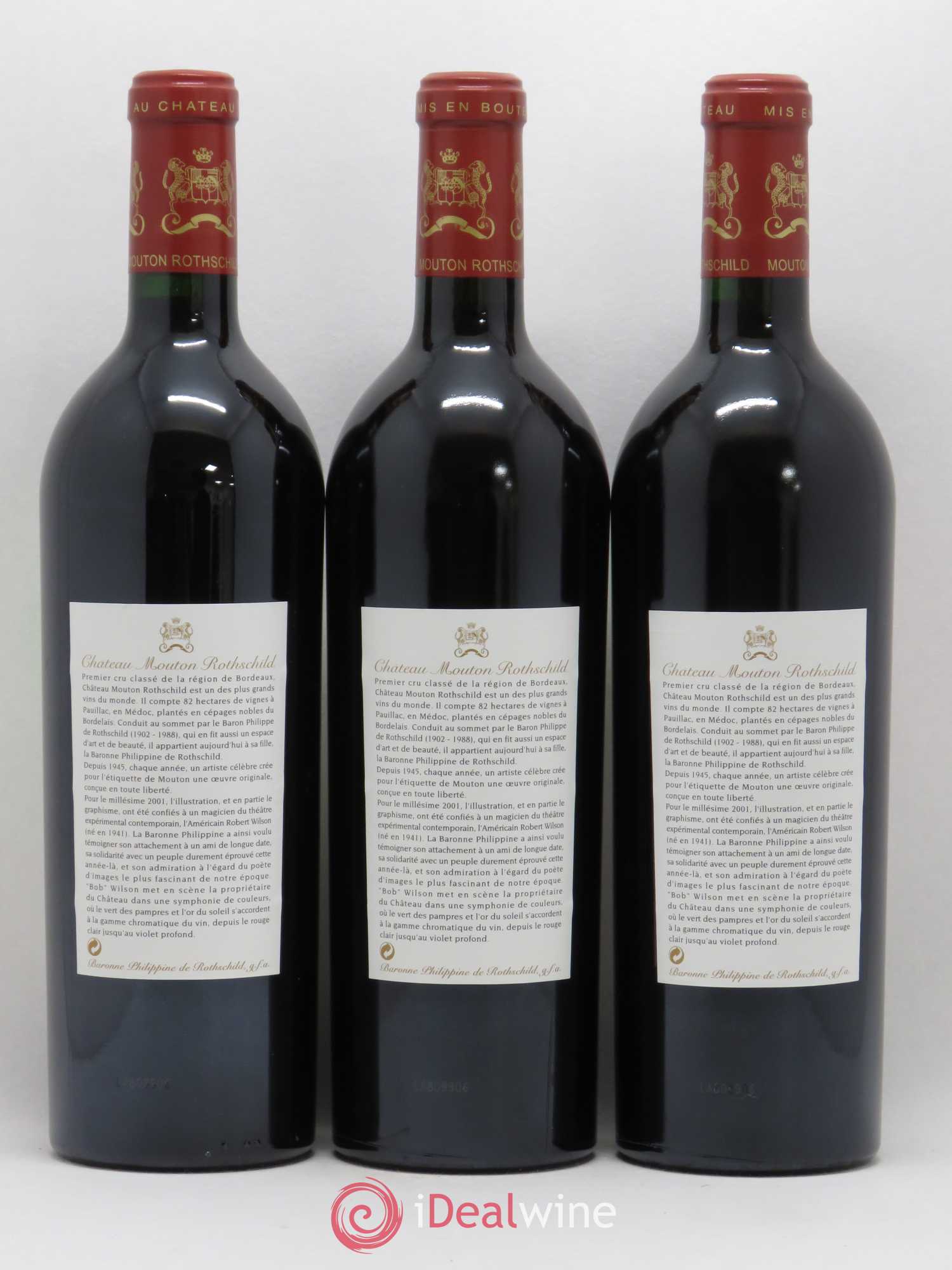 Château Mouton Rothschild 1er Grand Cru Classé 2001 - Lot de 6 bouteilles - 2