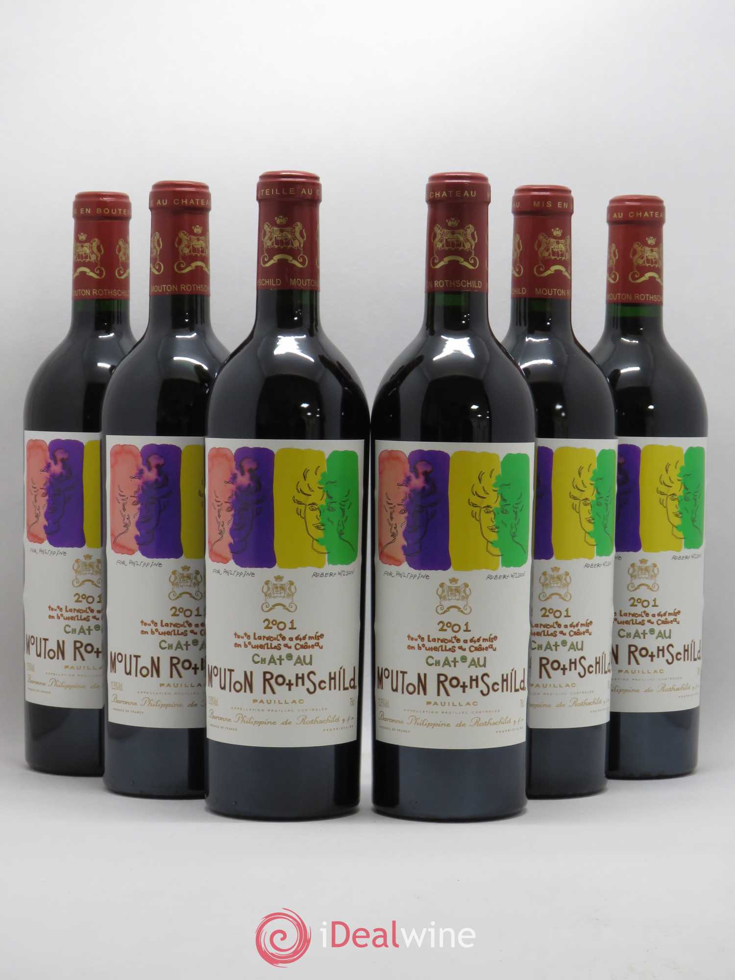 Château Mouton Rothschild 1er Grand Cru Classé 2001 - Lot de 6 bouteilles - 0