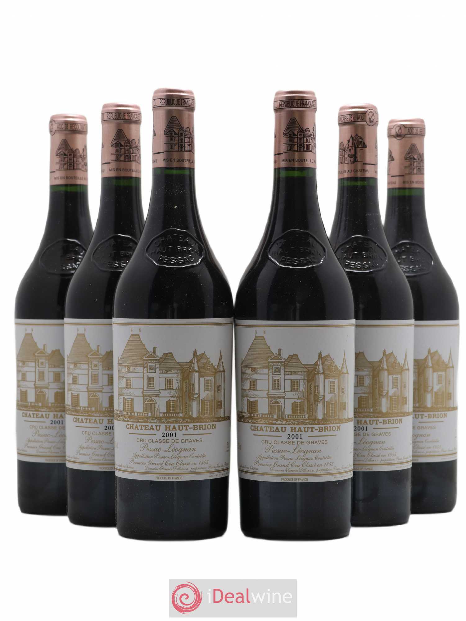 Château Haut Brion 1er Grand Cru Classé 2001 - Lot de 6 bouteilles - 0