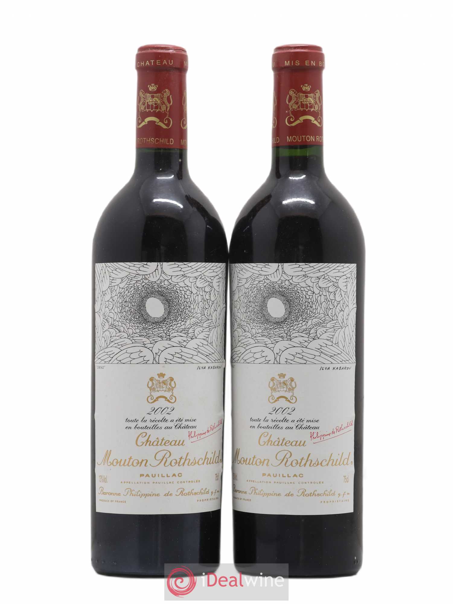 Château Mouton Rothschild 1er Grand Cru Classé 2002 - Lot de 2 bouteilles - 0