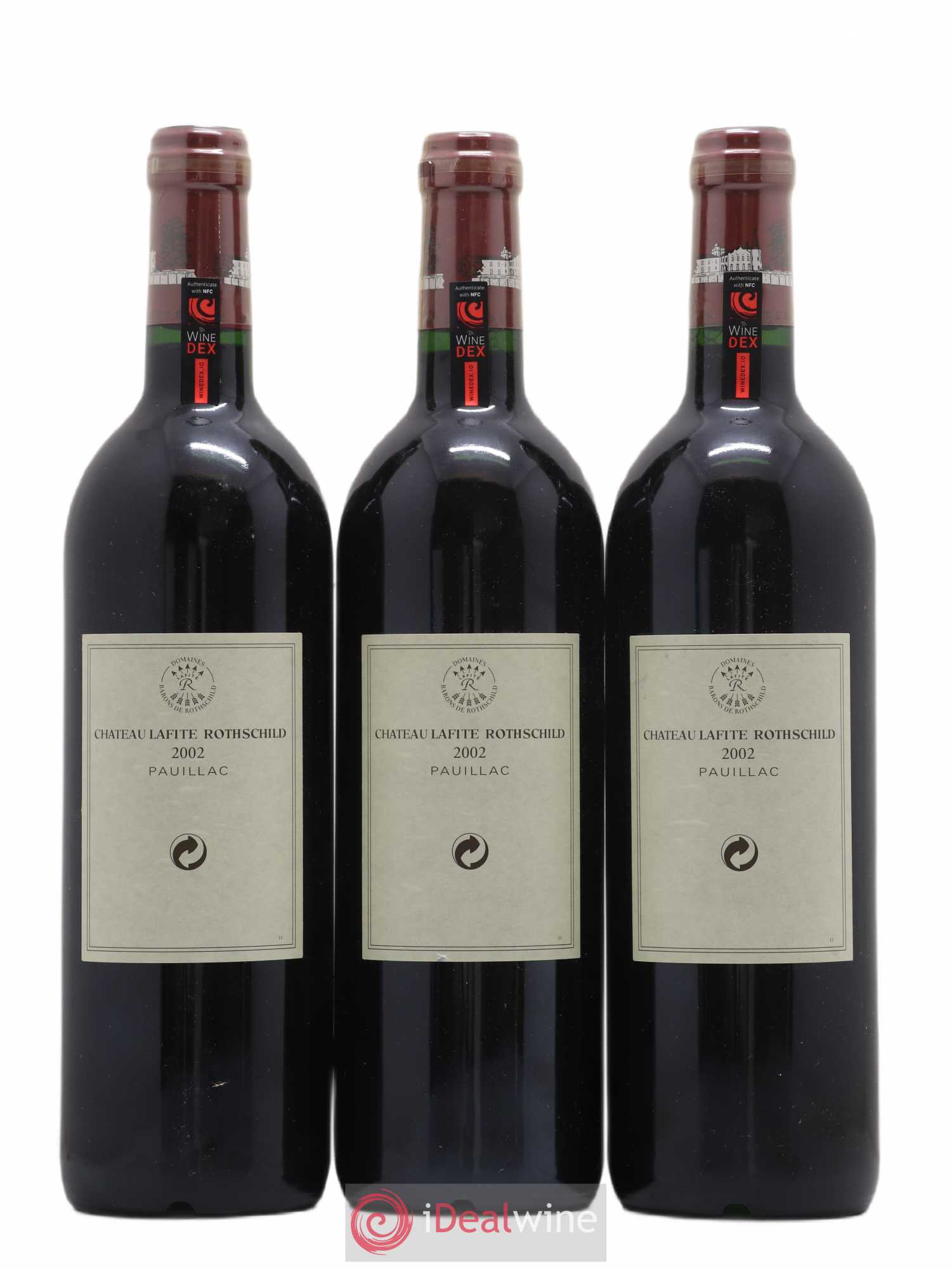 Château Lafite Rothschild 1er Grand Cru Classé 2002 - Lot de 3 bouteilles - 1