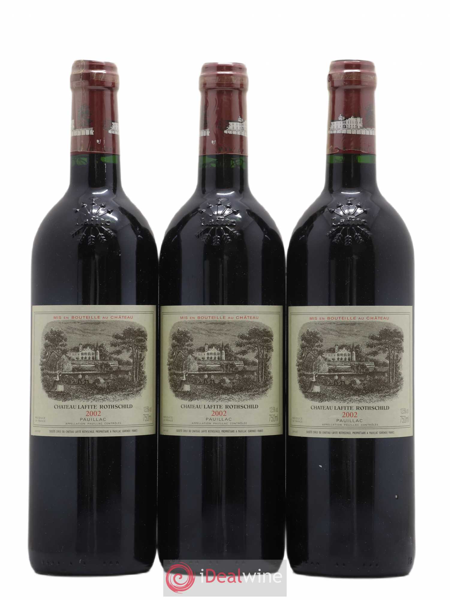 Château Lafite Rothschild 1er Grand Cru Classé 2002 - Lot de 3 bouteilles - 0