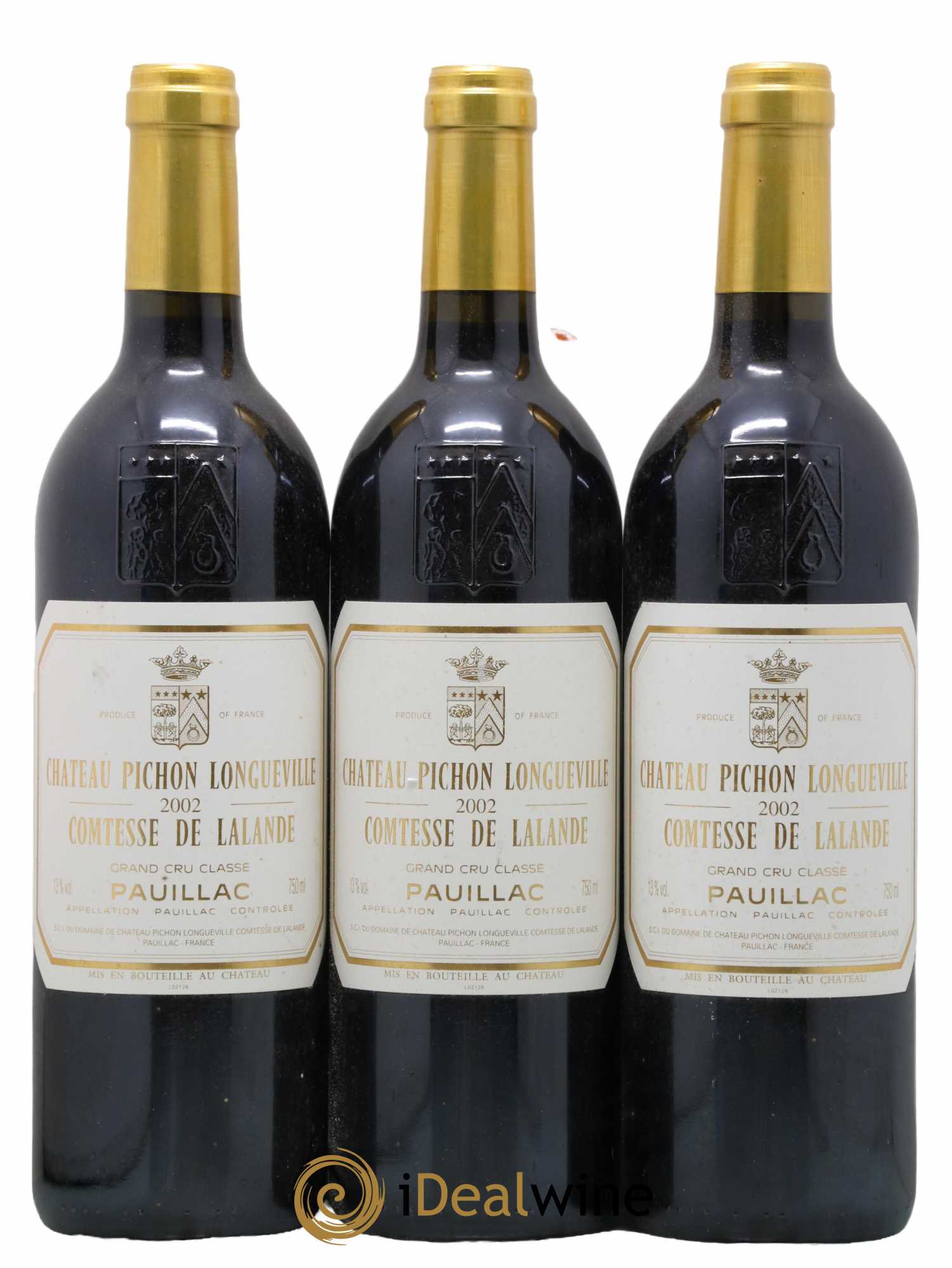 Château Pichon Longueville Comtesse de Lalande 2ème Grand Cru Classé 2002 - Lot de 3 bouteilles - 0