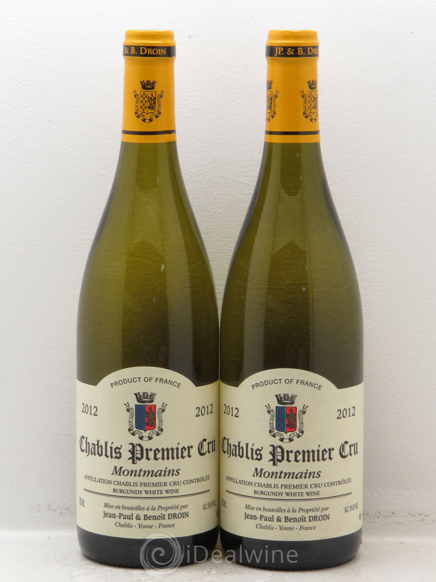 Chablis 1er Cru Montmains Jean-Paul & Benoît Droin (Domaine) 2012 - Lot de 2 bouteilles - 0