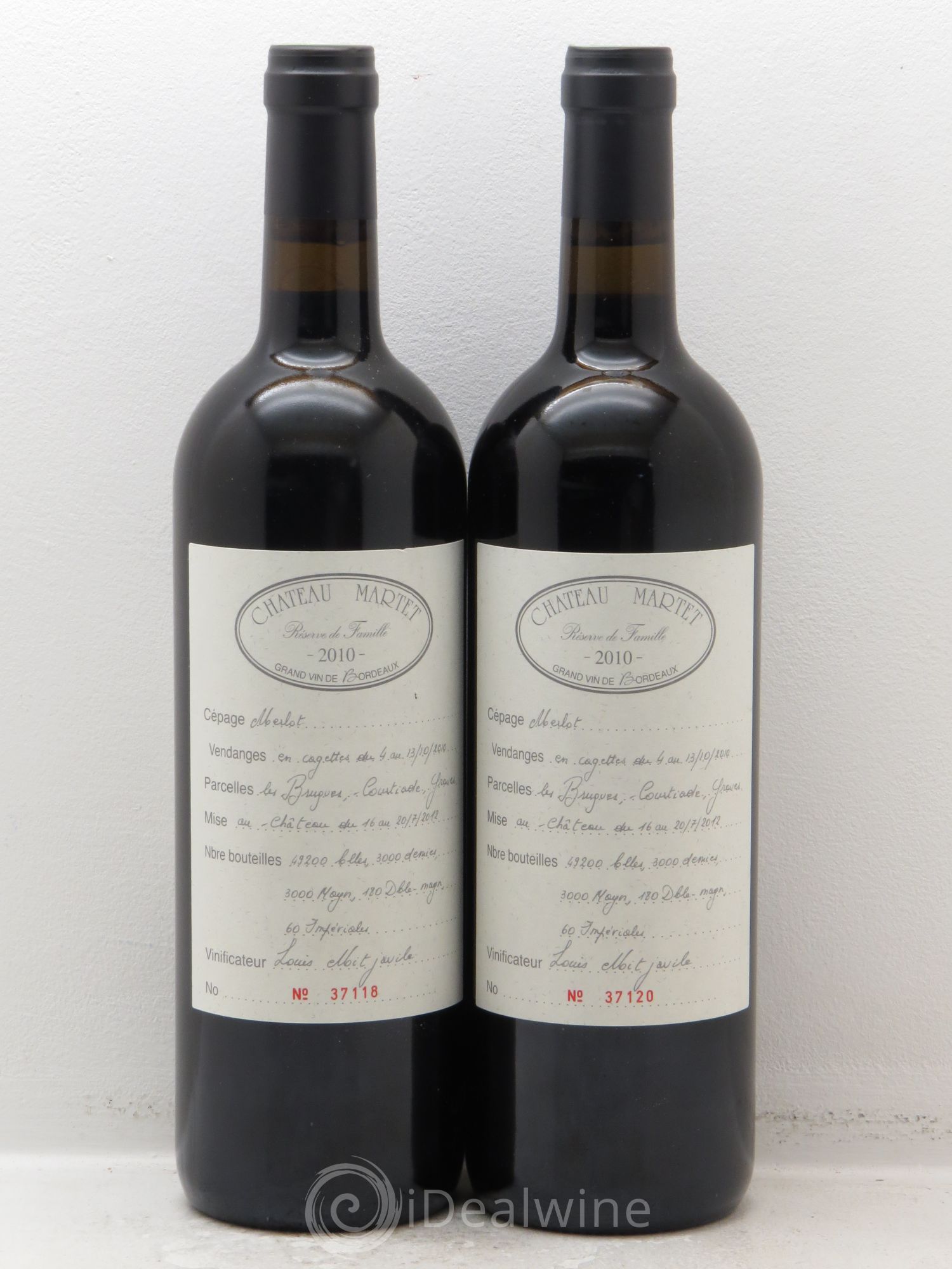 Sainte-Foy-Bordeaux Château Martet Réserve de Famille 2010 - Posten von 2 Flaschen - 0