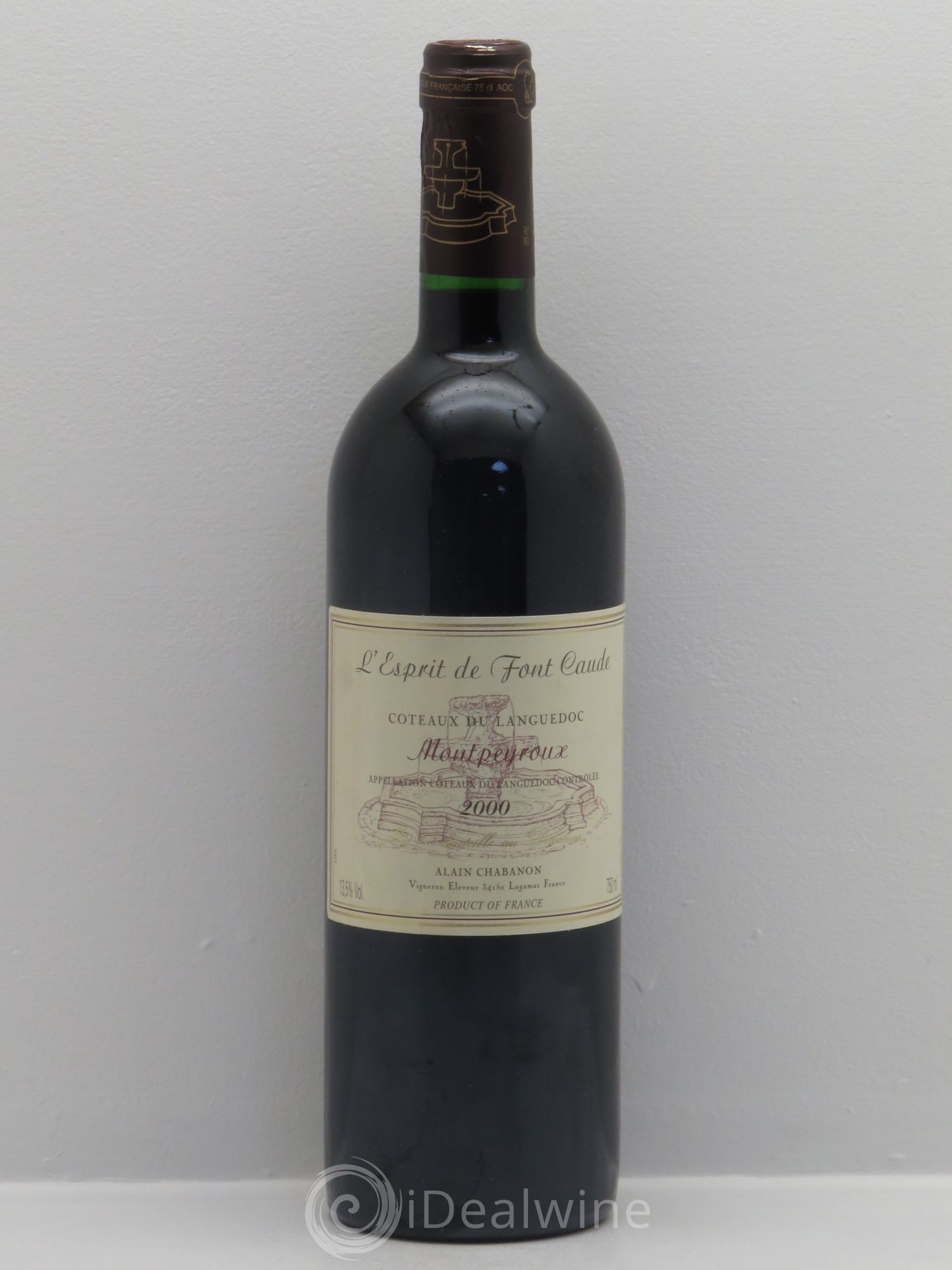 Languedoc Montpeyroux Alain Chabanon (Domaine) L'Esprit de Font Caude 2000 - Lot de 1 bouteille - 0