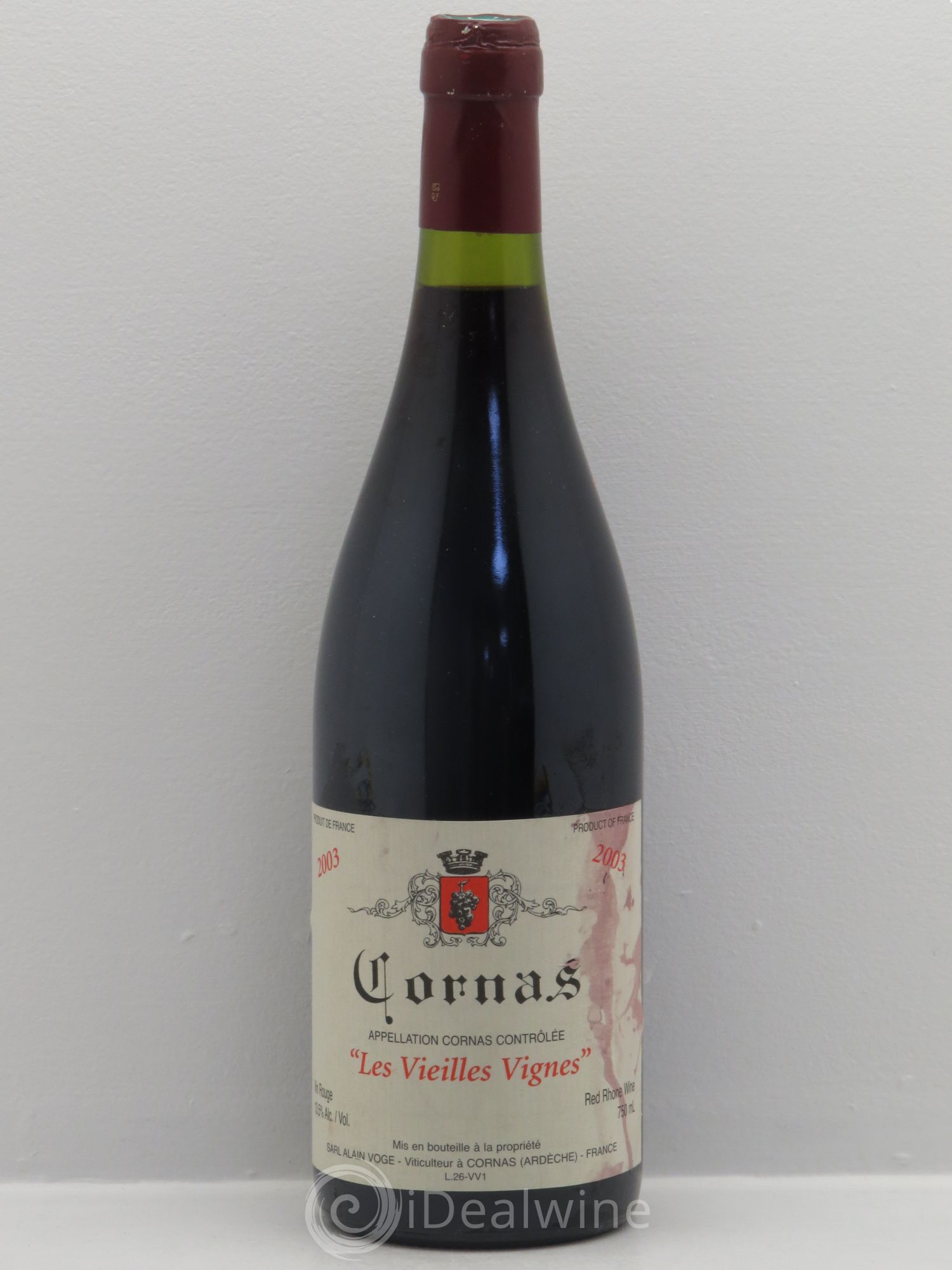 Cornas Les Vieilles Vignes Alain Voge (Domaine) 2003 - Lot de 1 bouteille - 0