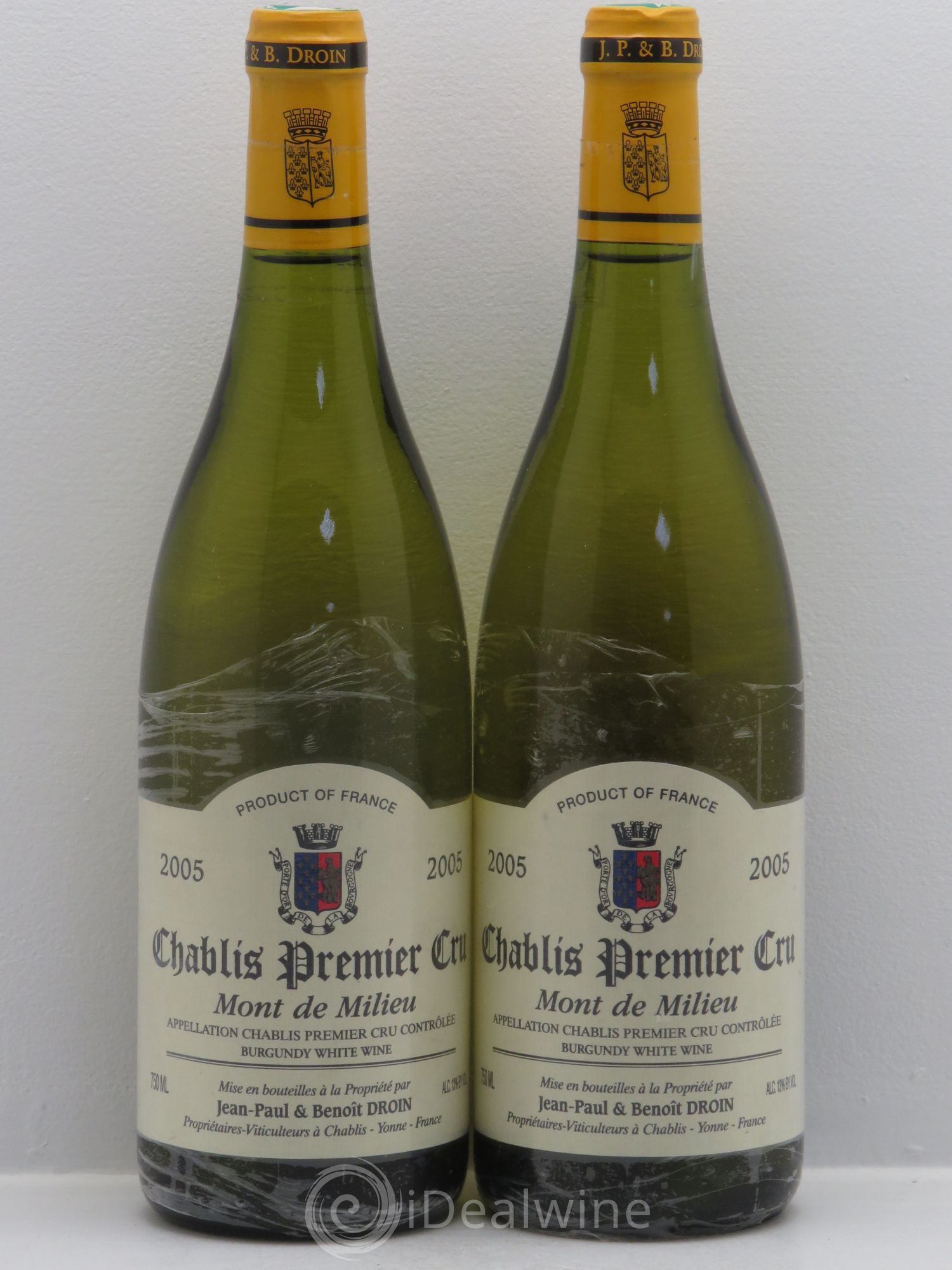 Chablis 1er Cru Mont de Milieu Jean-Paul & Benoît Droin (Domaine) 2005 - Lot de 2 bouteilles - 0