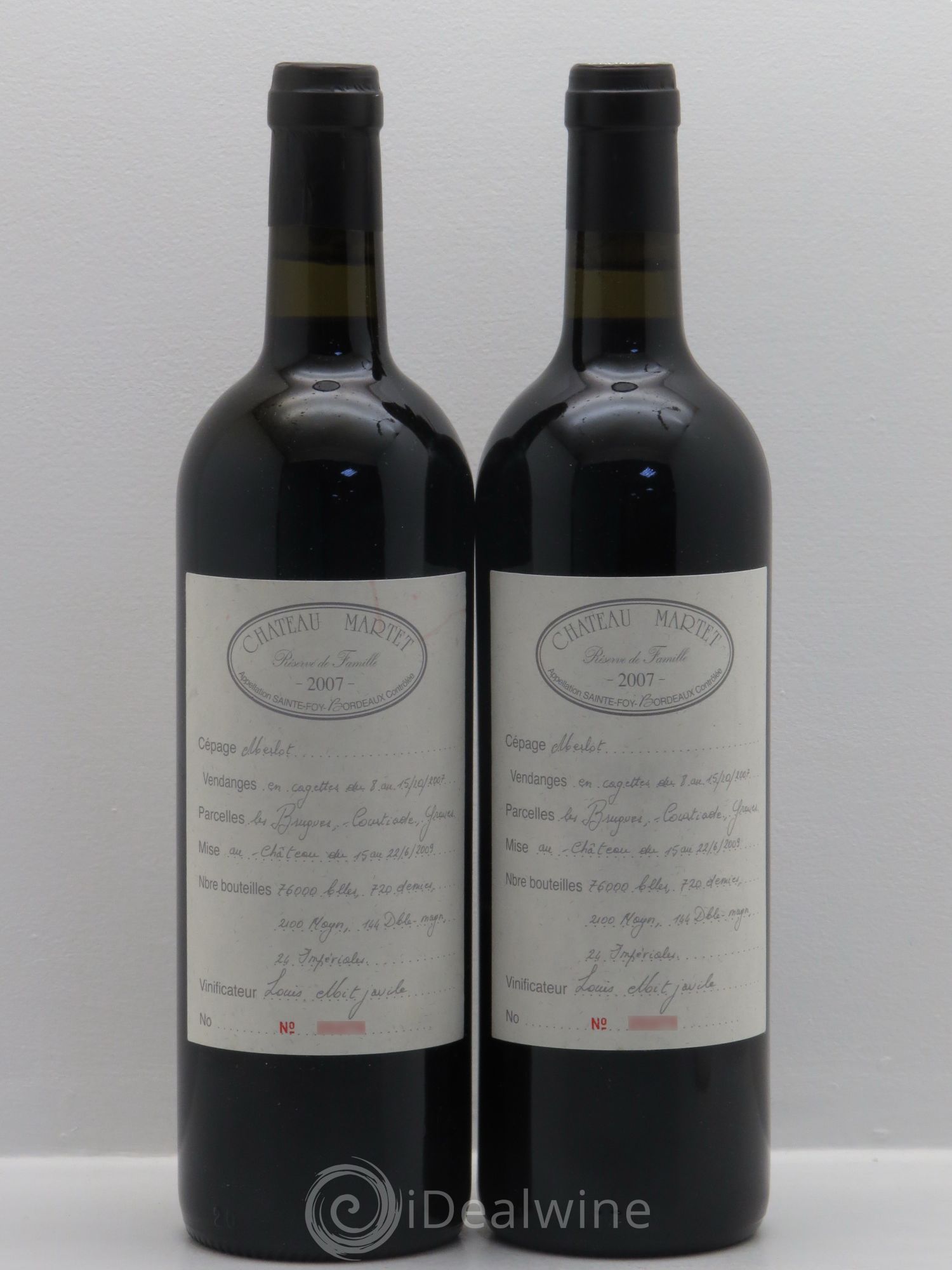 Bordeaux Château Martet 2007 - Posten von 2 Flaschen - 0