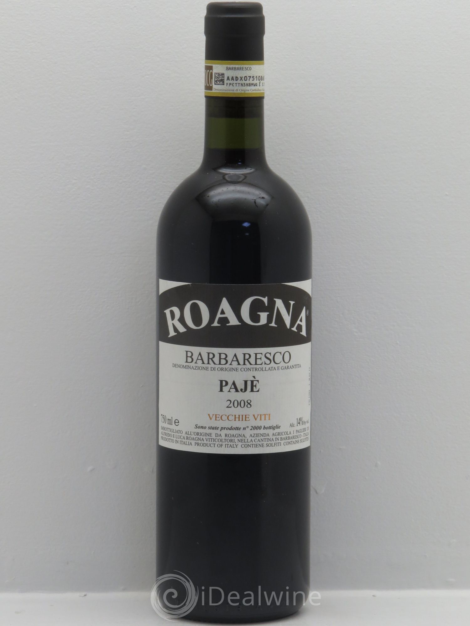Barbaresco DOCG Pajè Roagna Vecchie Viti 2008 - Lot de 1 bouteille - 0