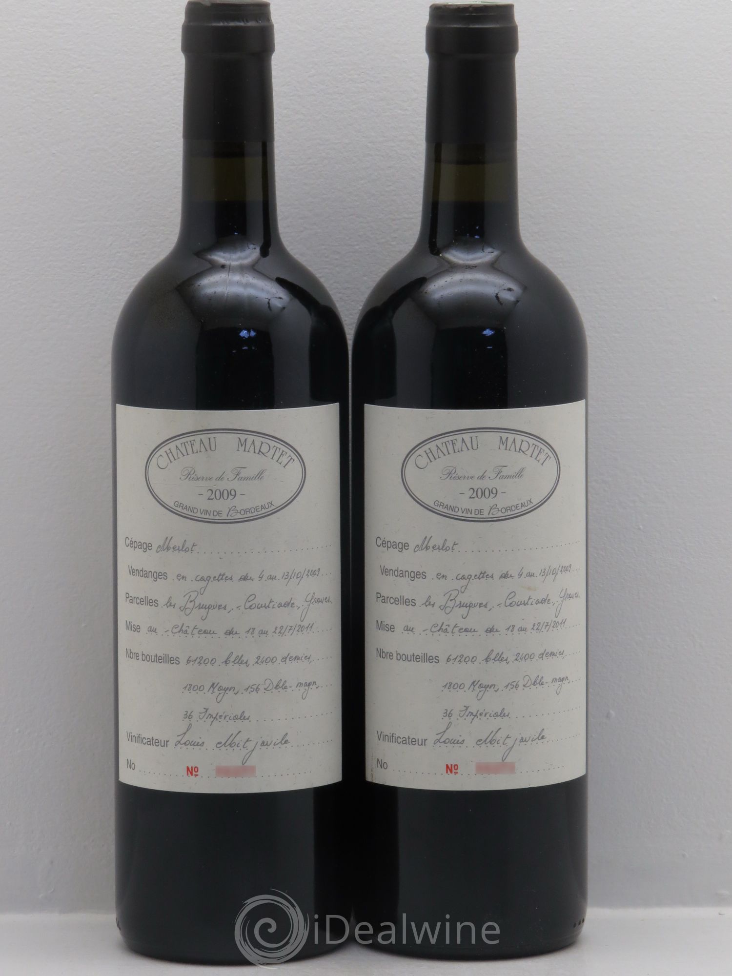 Bordeaux Château Martet Réserve de Famille 2009 - Posten von 2 Flaschen - 0