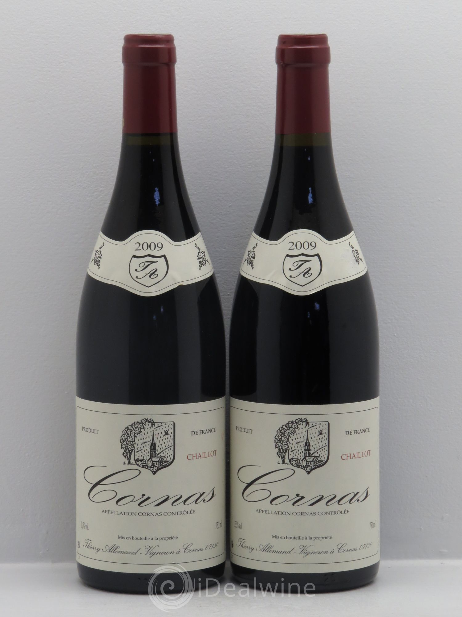Cornas Chaillot Thierry Allemand 2009 - Lot de 2 bouteilles - 0