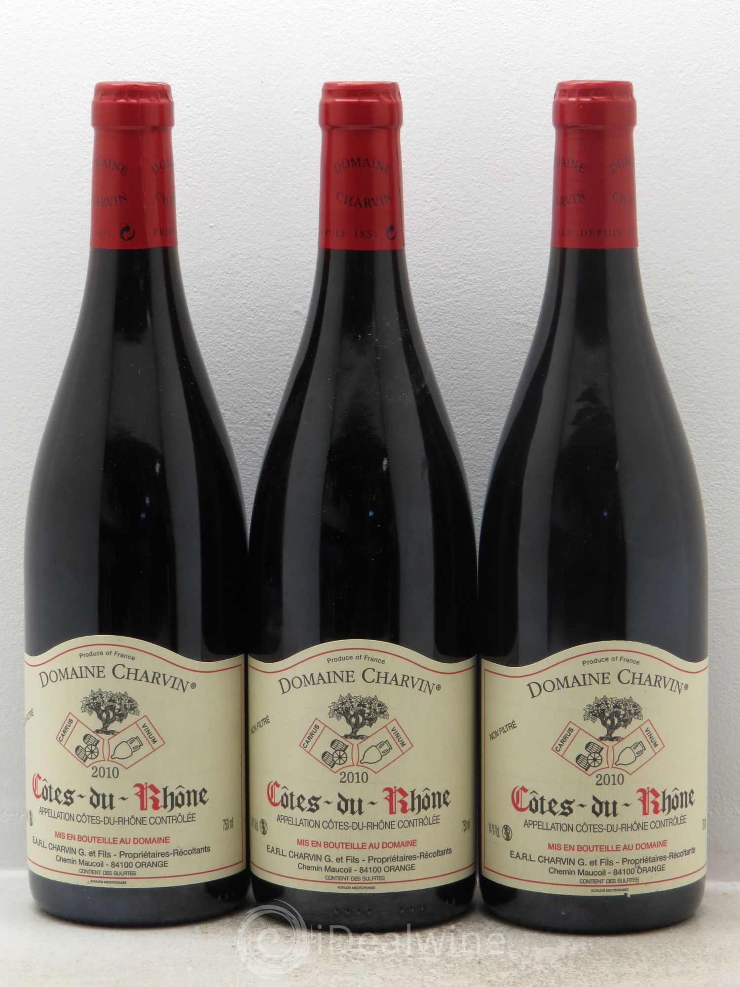 Côtes-du-Rhône Charvin (Domaine) 2010 - Lot de 3 bouteilles - 0