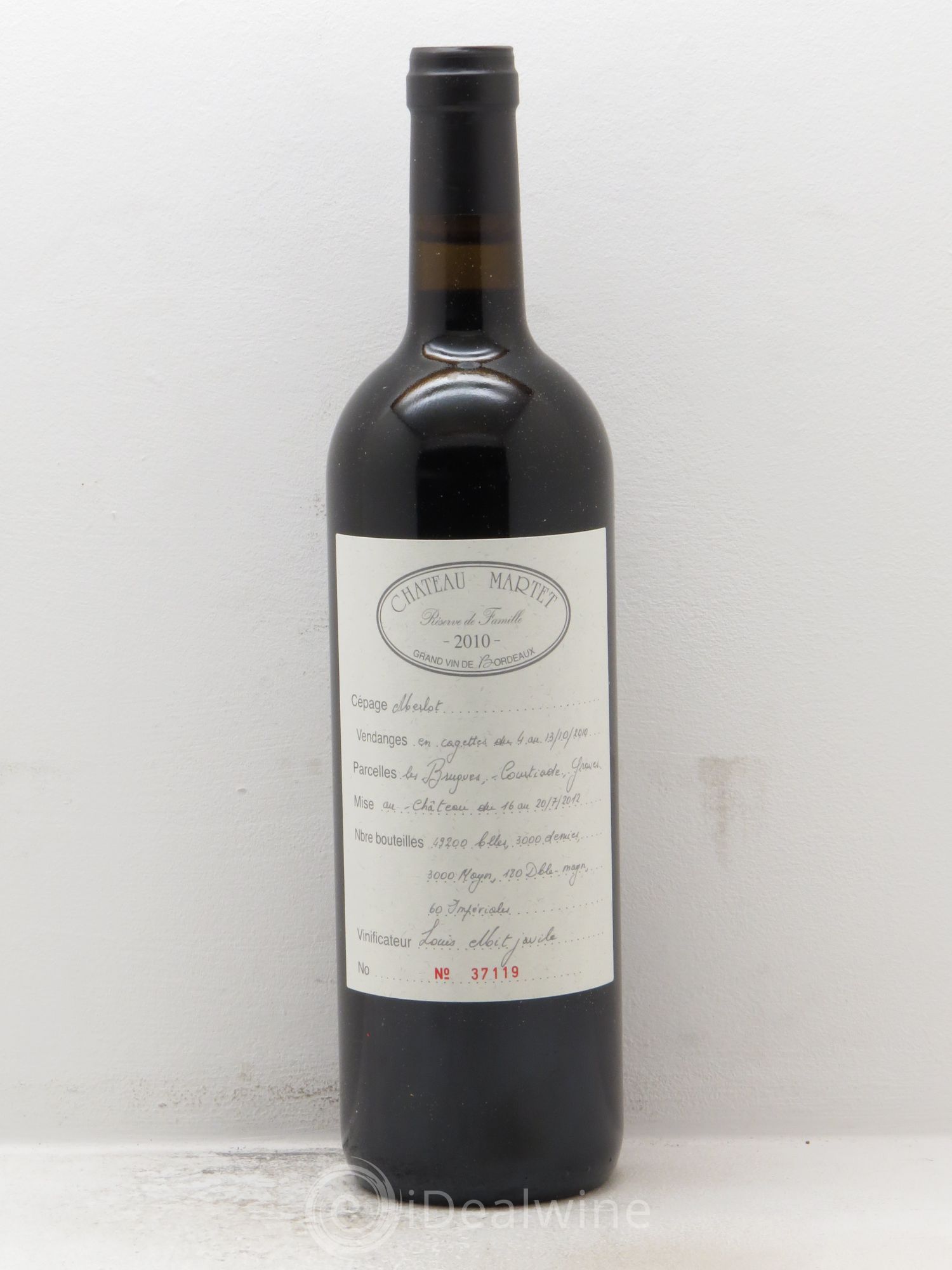 Sainte-Foy-Bordeaux Château Martet Réserve de Famille 2010 - Posten von 1 Flasche - 0