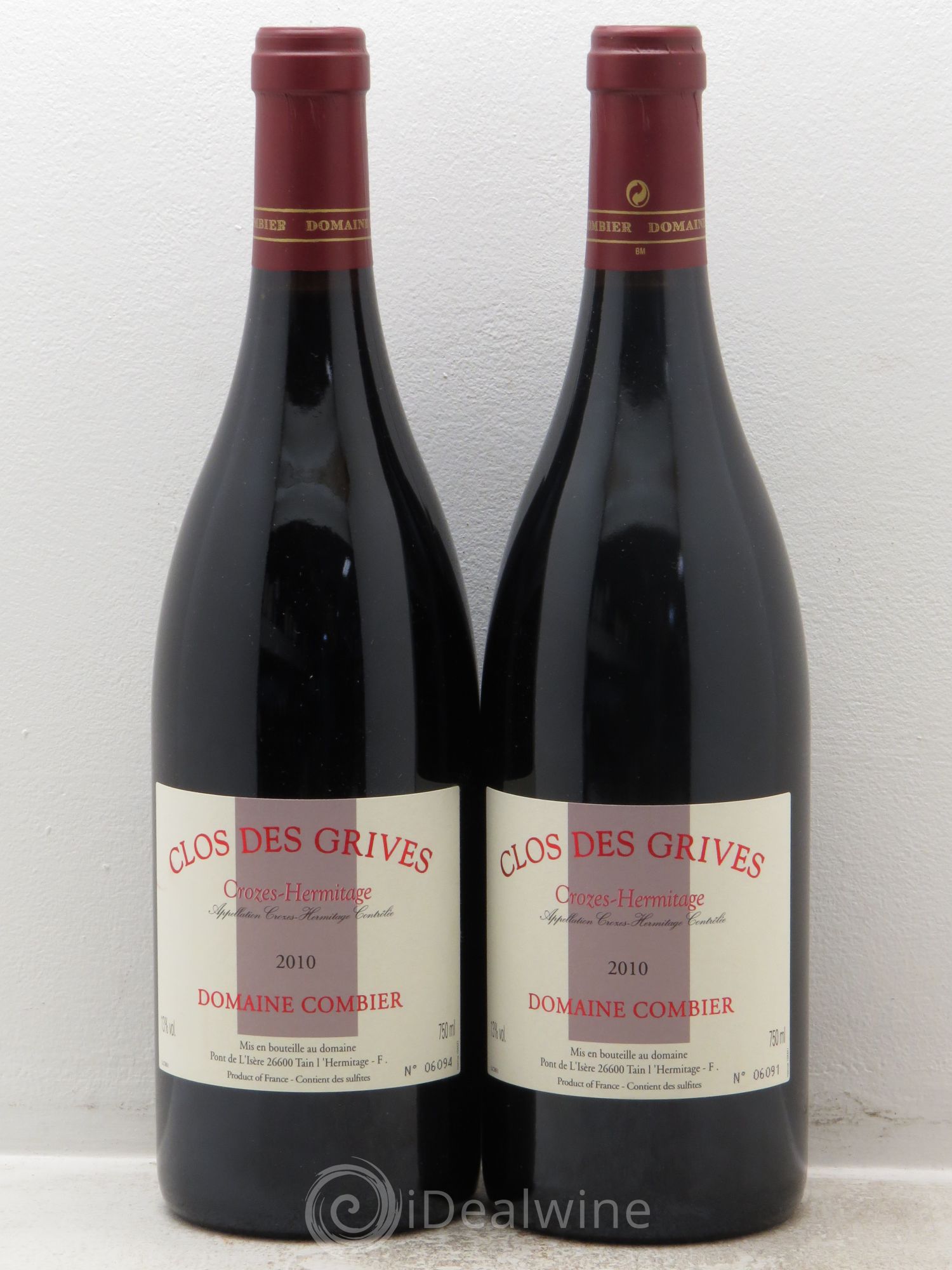 Crozes-Hermitage Clos des Grives Combier 2010 - Lot de 2 bouteilles - 0
