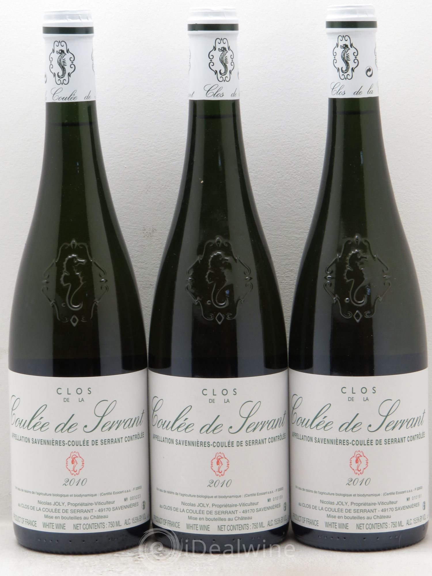 Savennières Clos de la Coulée de Serrant Vignobles de la Coulée de Serrant - Nicolas Joly 2010 - Lot de 3 bouteilles - 0
