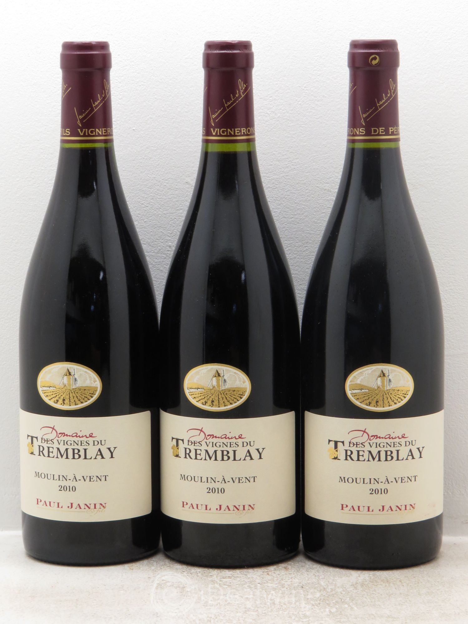 Moulin-à-Vent Vignes du Tremblay - Paul Janin 2010 - Posten von 3 Flaschen - 0
