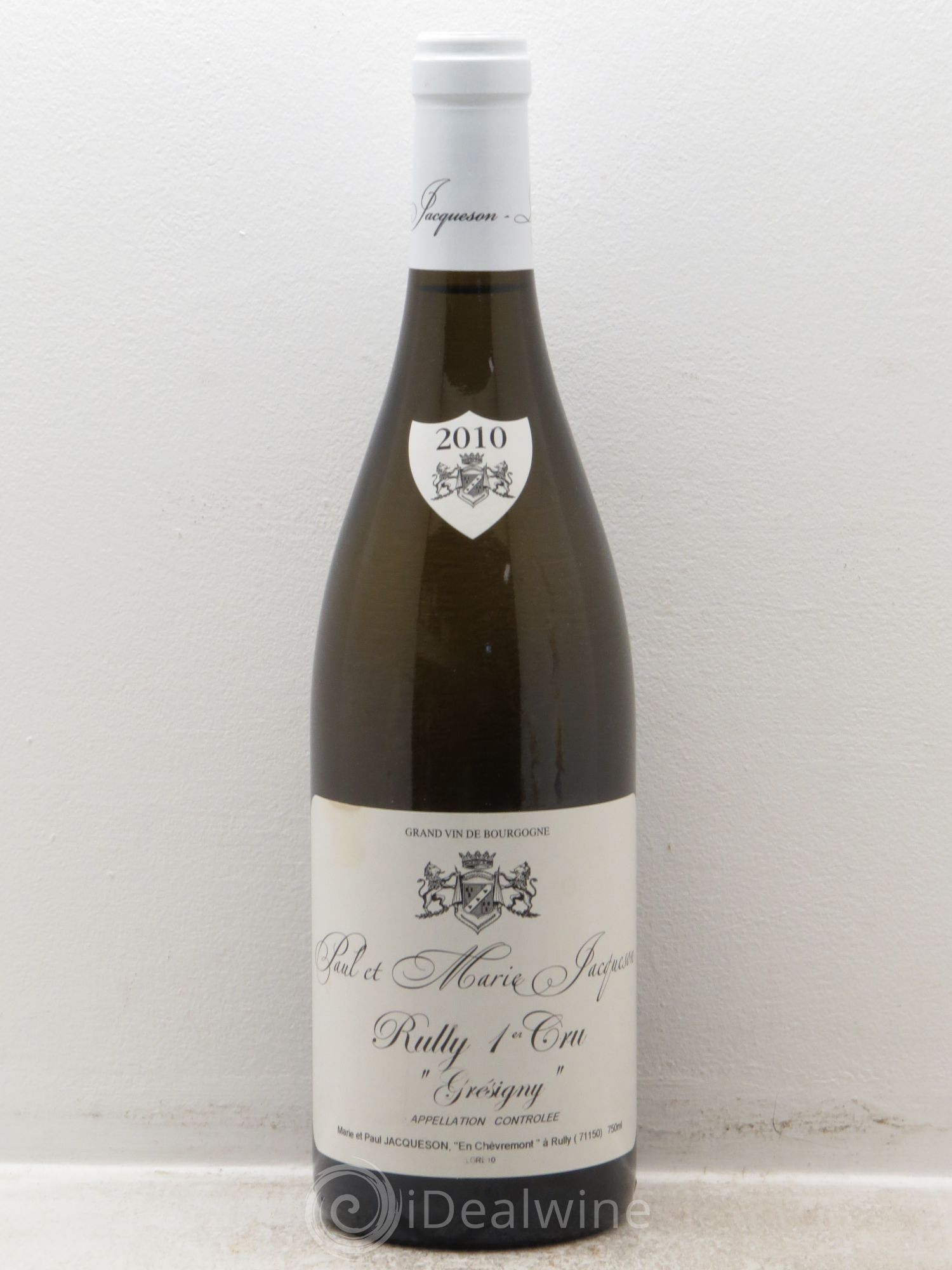 Rully 1er Cru Grésigny Paul & Marie Jacqueson 2010 - Lot de 1 bouteille - 0