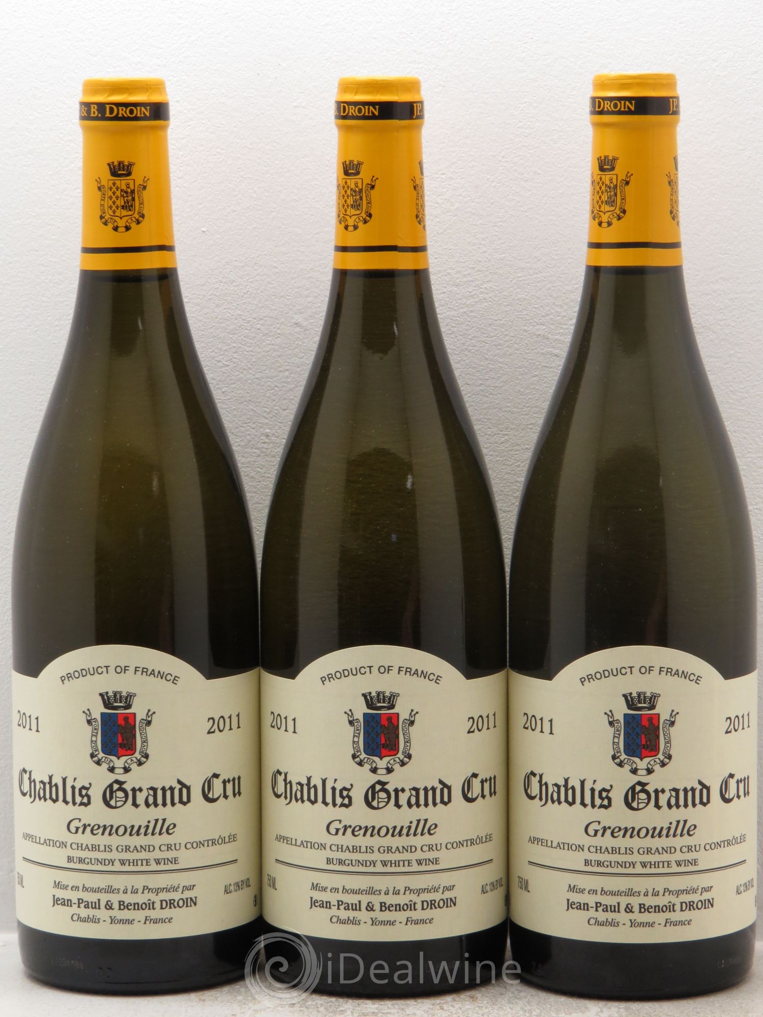 Chablis Grand Cru Grenouilles Jean-Paul & Benoît Droin (Domaine) 2011 - Lot de 3 bouteilles - 0