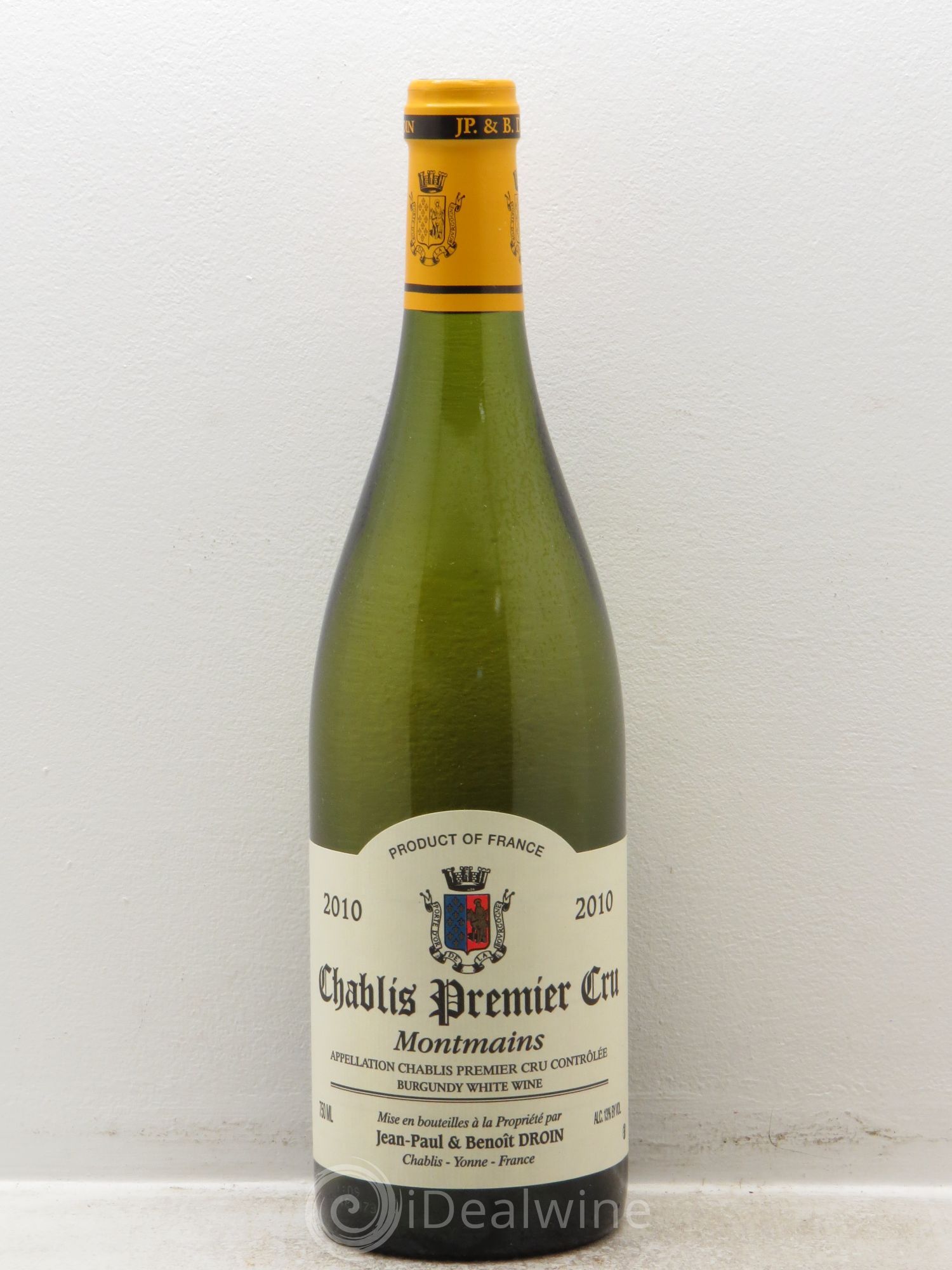 Chablis 1er Cru Montmains Jean-Paul & Benoît Droin (Domaine) 2010 - Lot de 1 bouteille - 0