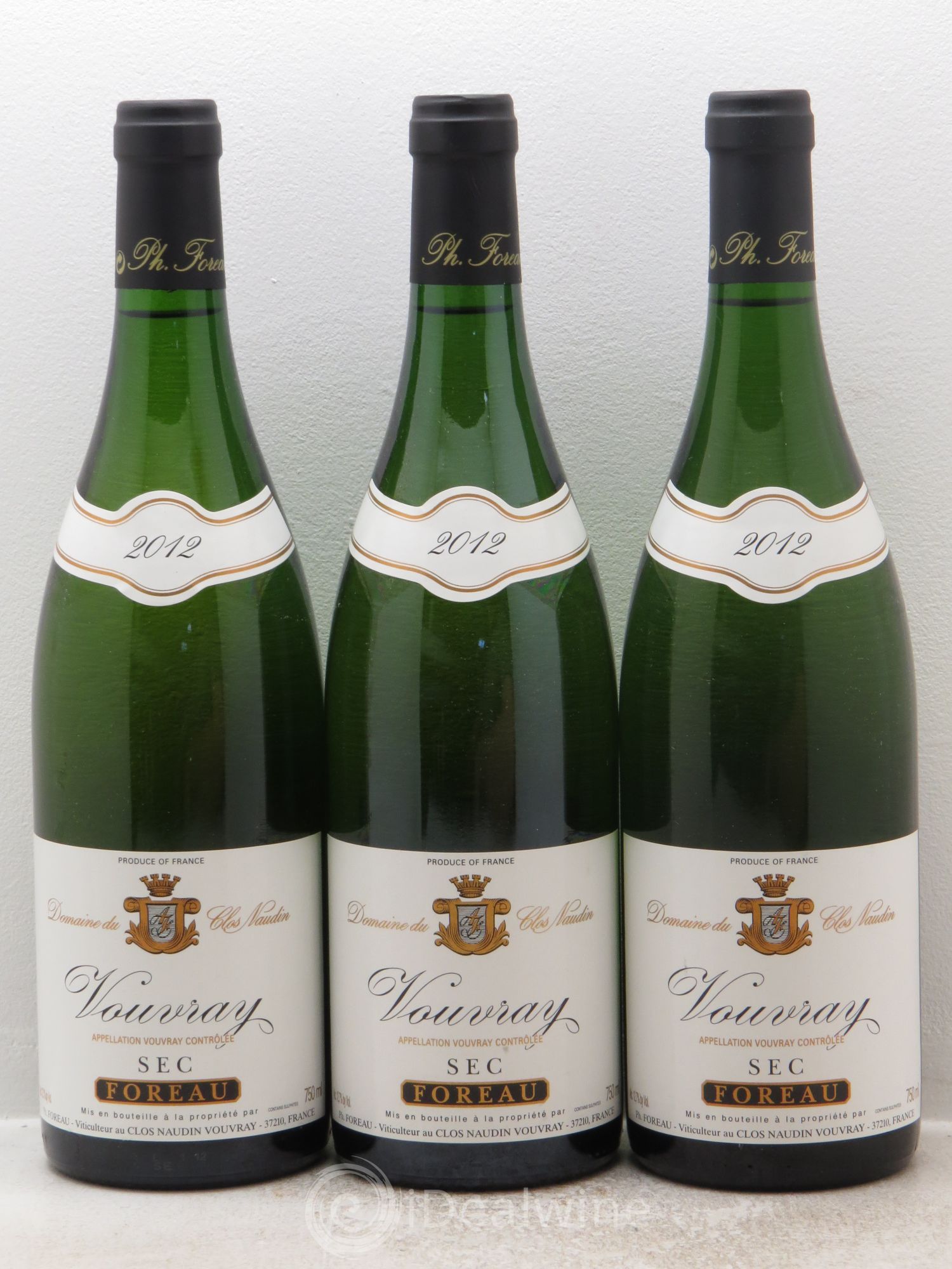 Vouvray Sec Clos Naudin - Philippe Foreau 2012 - Lot de 3 bouteilles - 0