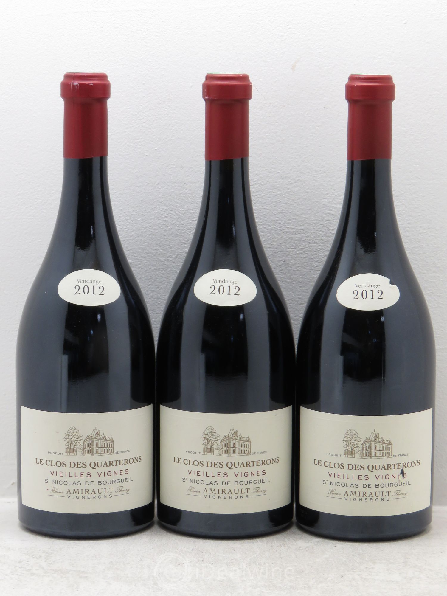 Saint-Nicolas de Bourgueil Clos des quarterons vv Amirault 2012 - Posten von 3 Flaschen - 0