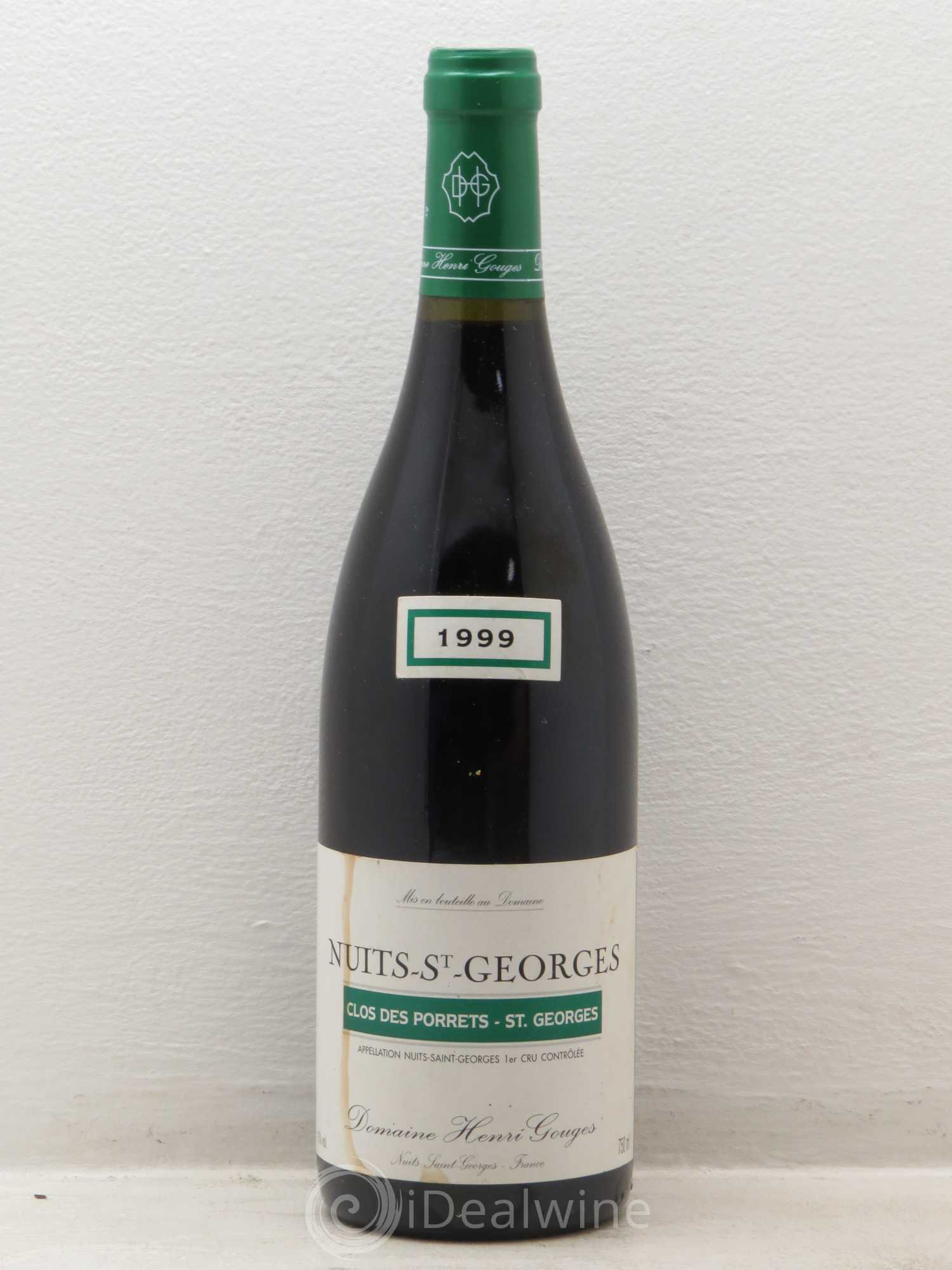 Nuits-Saint-Georges 1er Cru Clos des Porrets St Georges Henri Gouges 1999 - Lot de 1 bouteille - 0