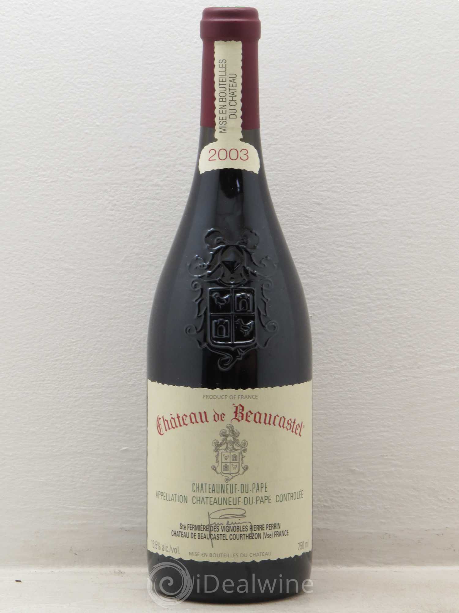 Châteauneuf-du-Pape Château de Beaucastel Famille Perrin 2003 - Lot de 1 bouteille - 0