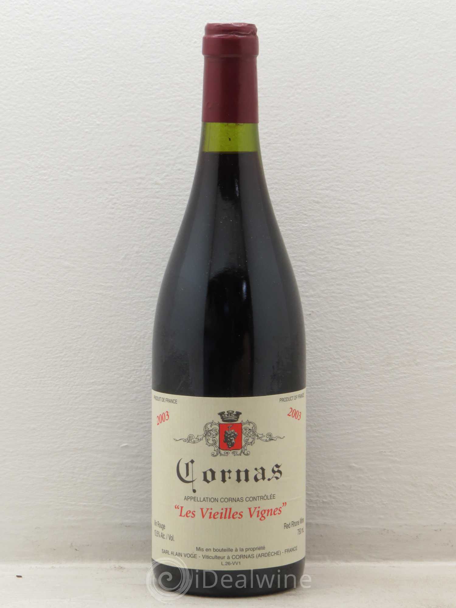 Cornas Les Vieilles Vignes Alain Voge (Domaine) 2003 - Lot de 1 bouteille - 0
