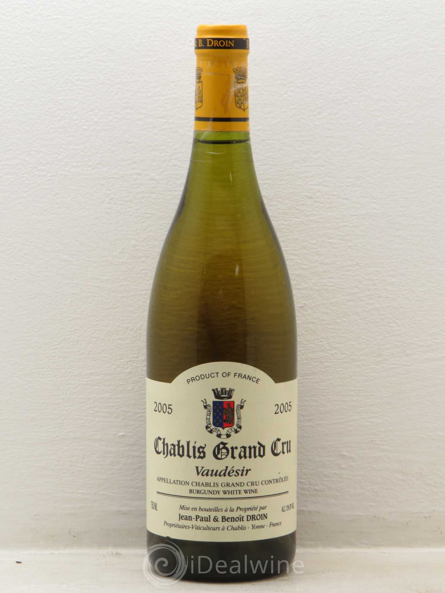 Chablis Grand Cru Vaudésir Jean-Paul & Benoît Droin (Domaine) 2005 - Posten von 1 Flasche - 0
