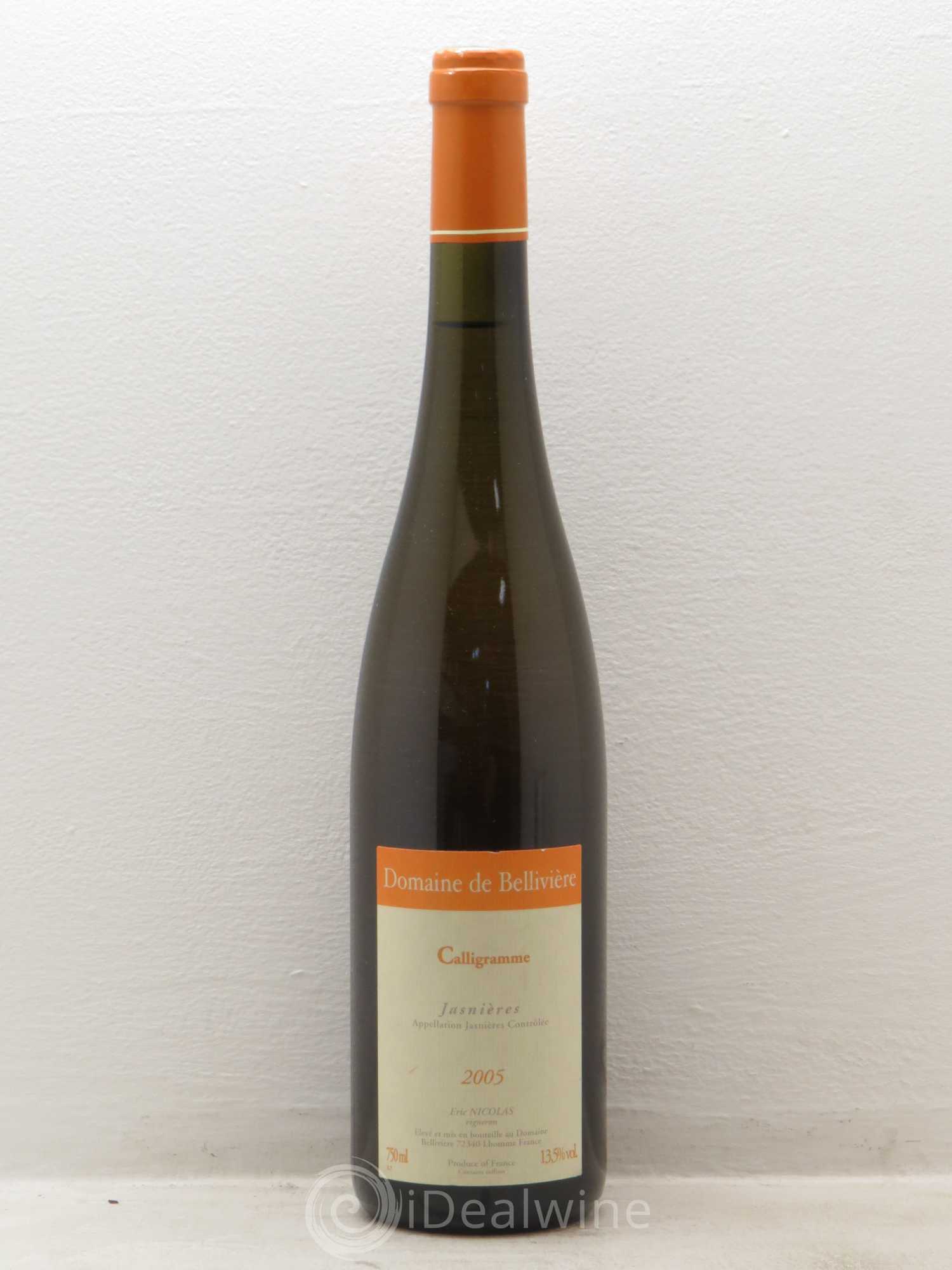 Jasnières Calligramme de Bellivière 2005 - Posten von 1 Flasche - 0