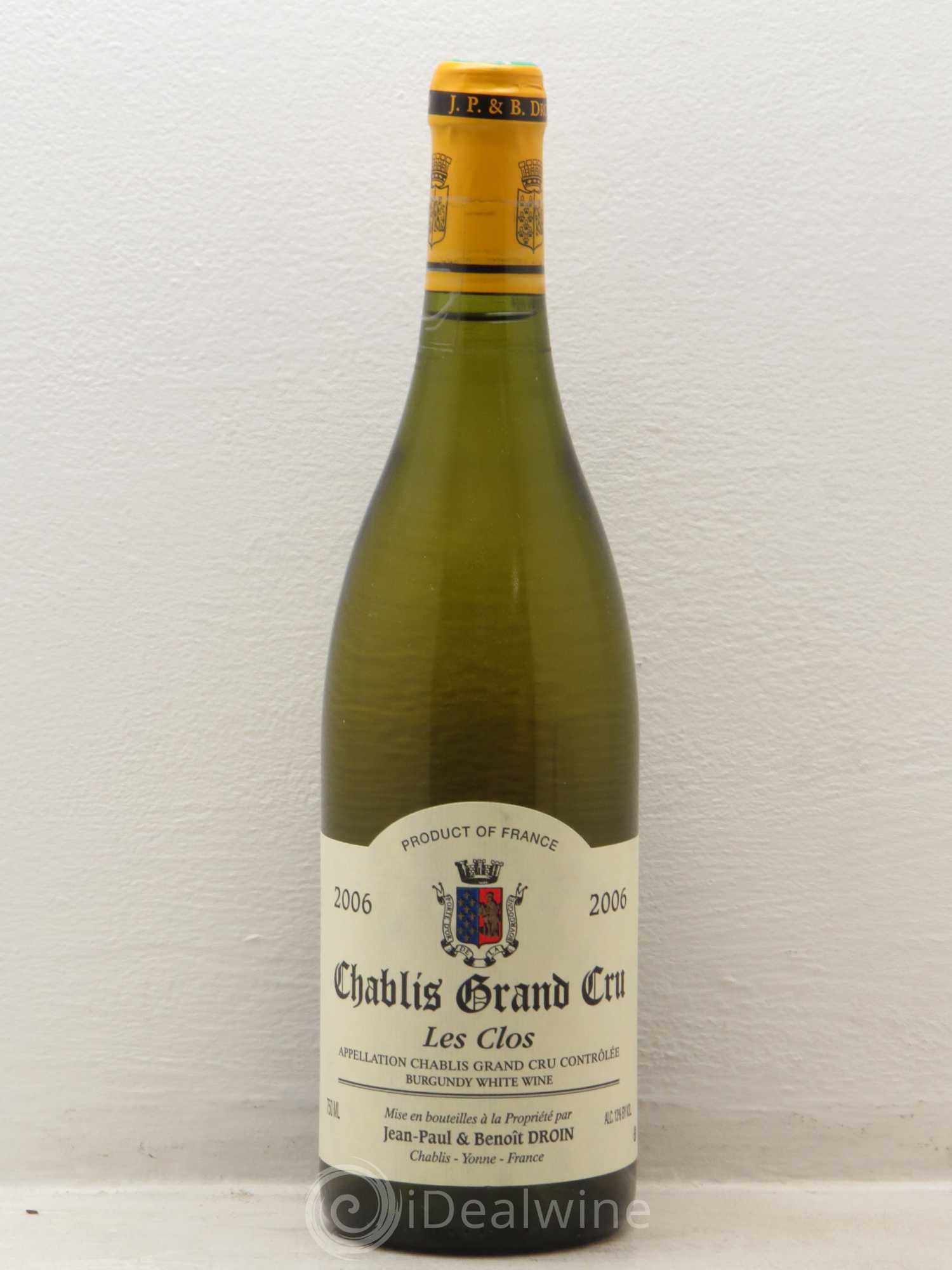 Chablis Grand Cru Les Clos Jean-Paul & Benoît Droin (Domaine) 2006 - Lot de 1 bouteille - 0