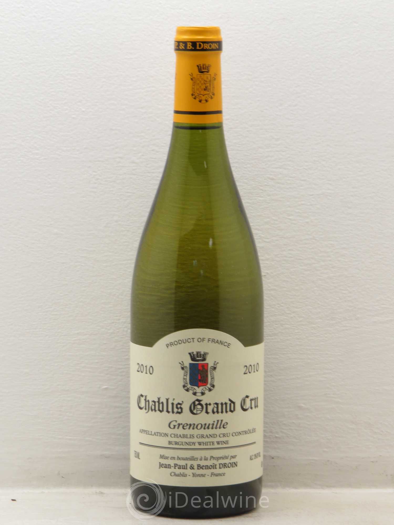 Chablis Grand Cru Grenouilles Jean-Paul & Benoît Droin (Domaine) 2010 - Lot de 1 bouteille - 0