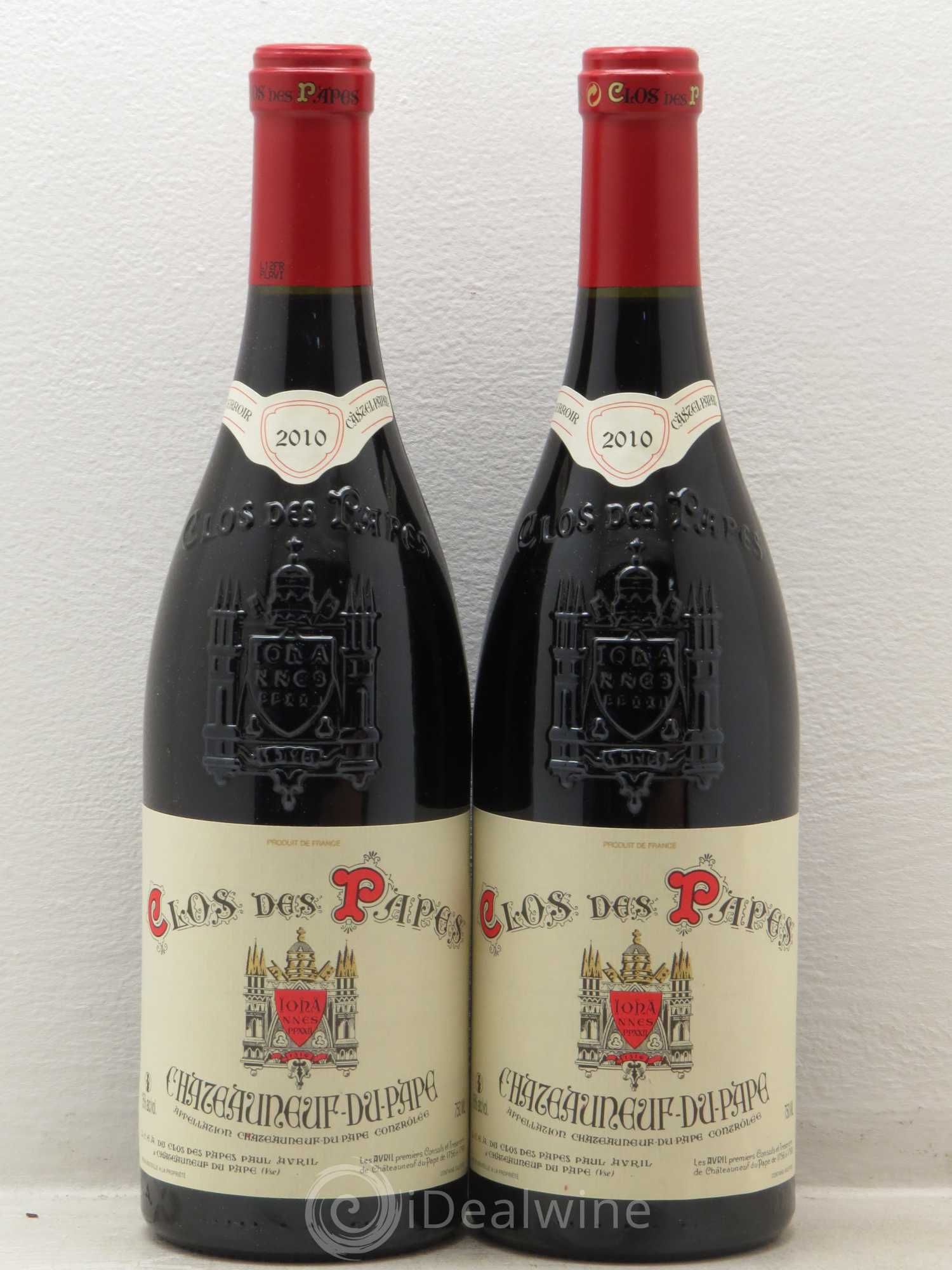 Châteauneuf-du-Pape Clos des Papes - Paul Avril 2010 - Lot de 2 bouteilles - 0