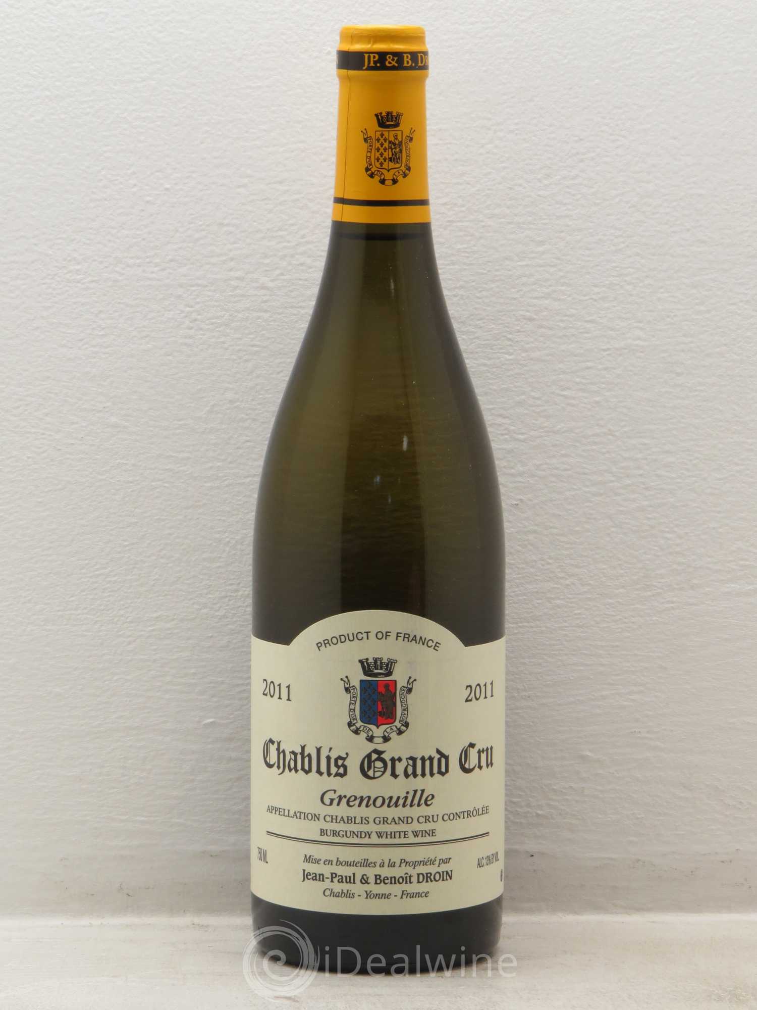 Chablis Grand Cru Grenouilles Jean-Paul & Benoît Droin (Domaine) 2011 - Lot de 1 bouteille - 0
